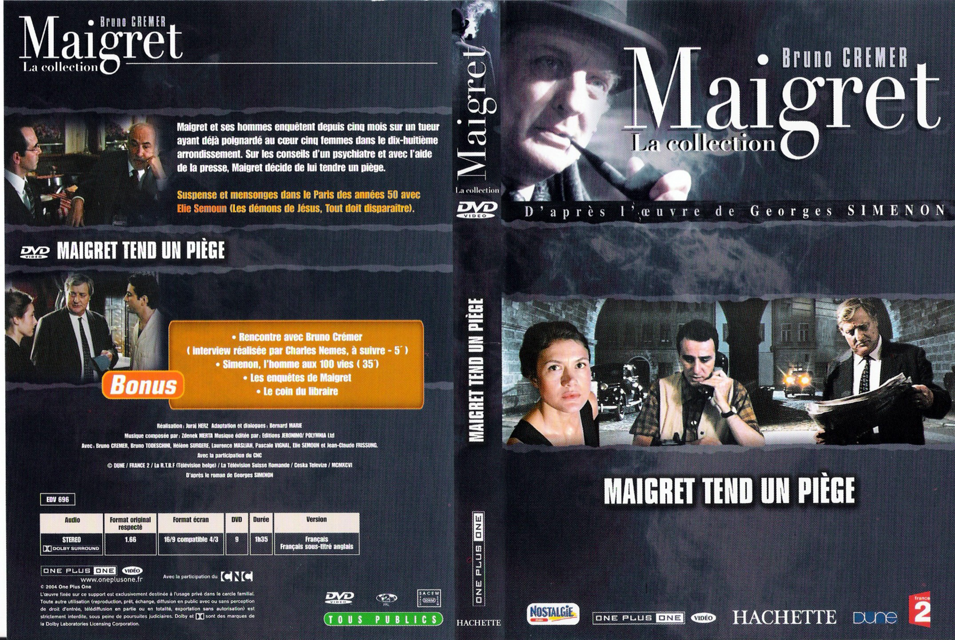 Jaquette DVD Maigret tend un pige (Bruno Cremer)