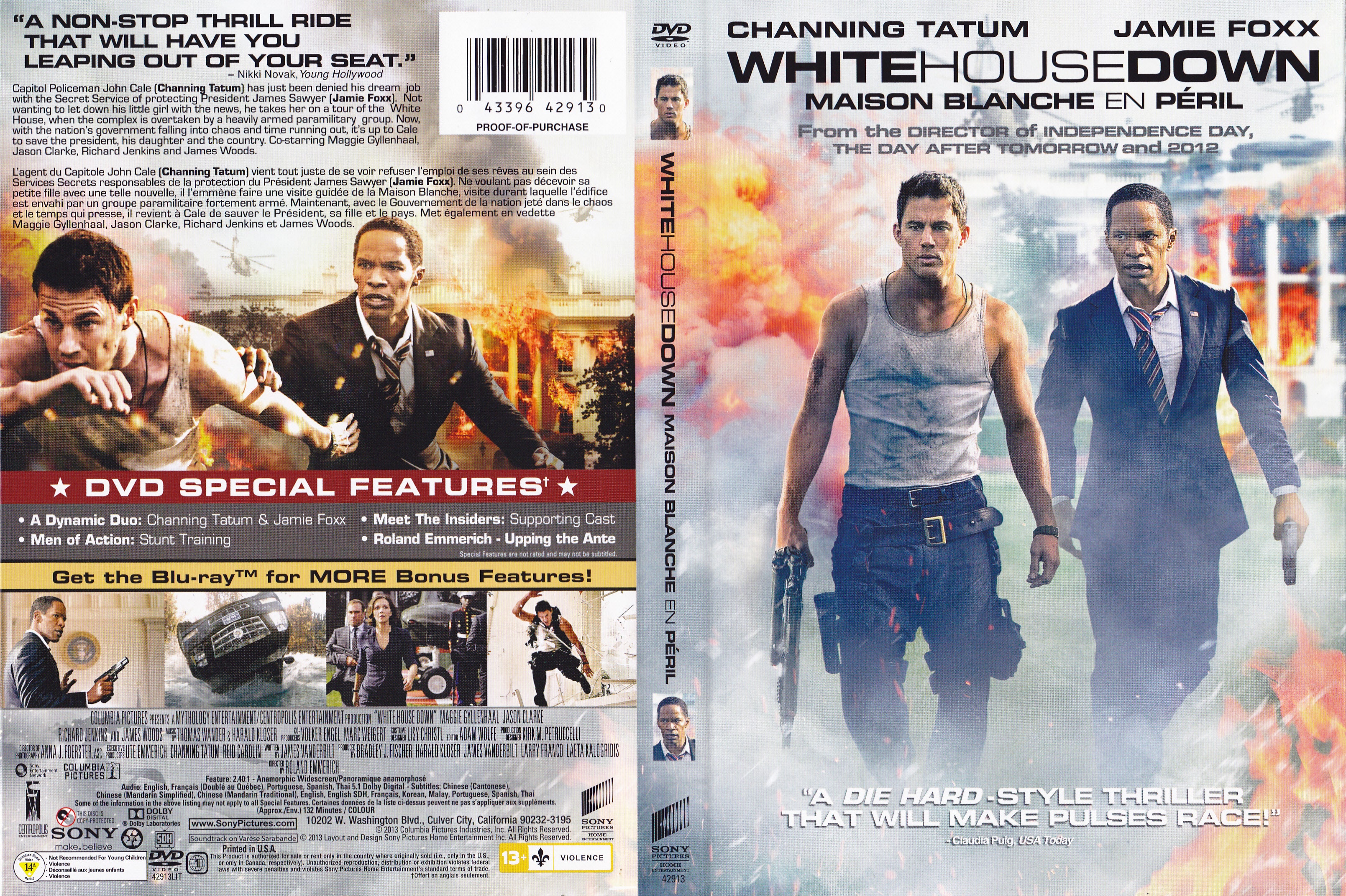 Jaquette DVD Maison blanche en peril - White house down (Canadienne)