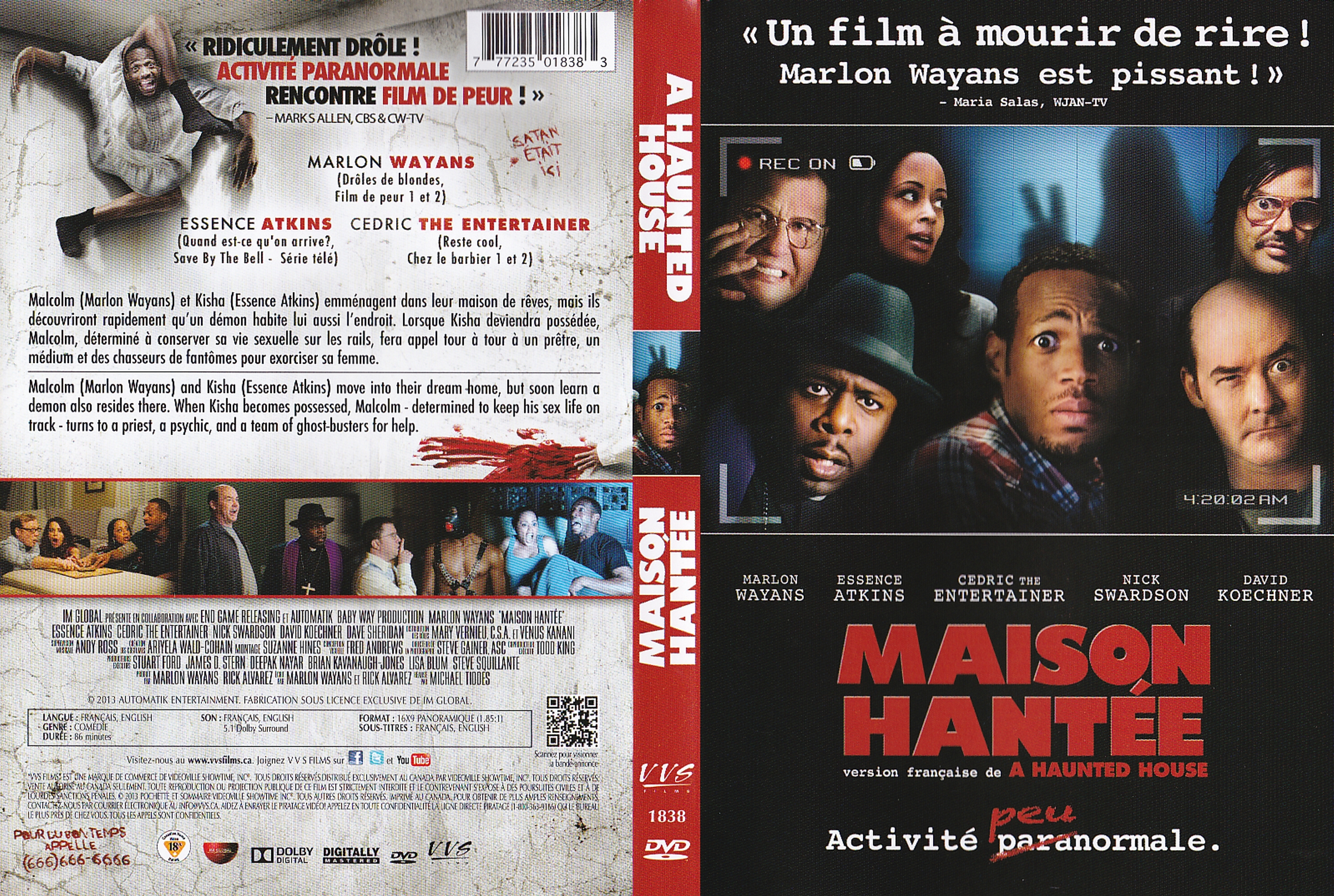 Jaquette DVD Maison hante - A haunted house (Canadienne)