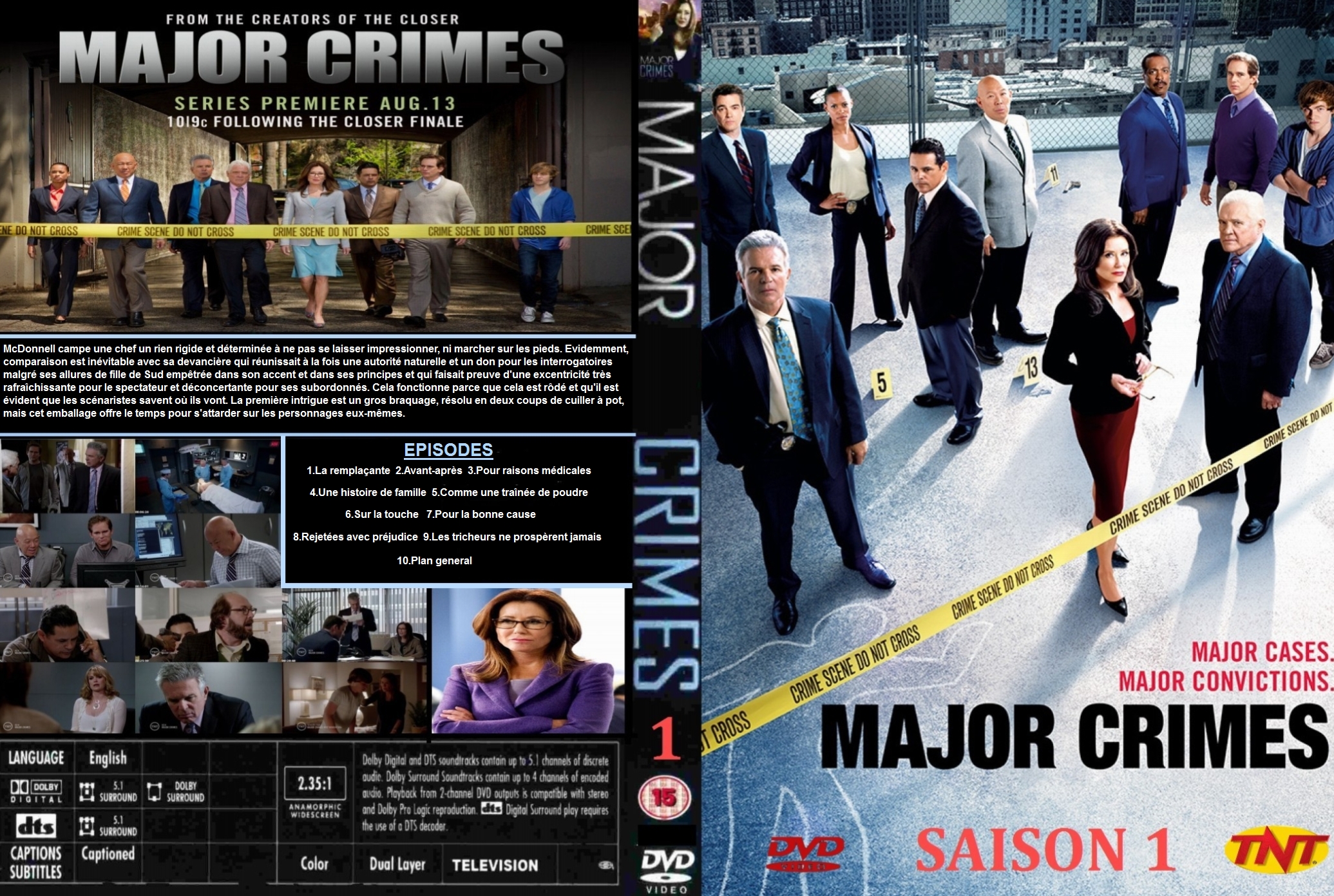 Jaquette DVD Major Crimes saison 1 custom