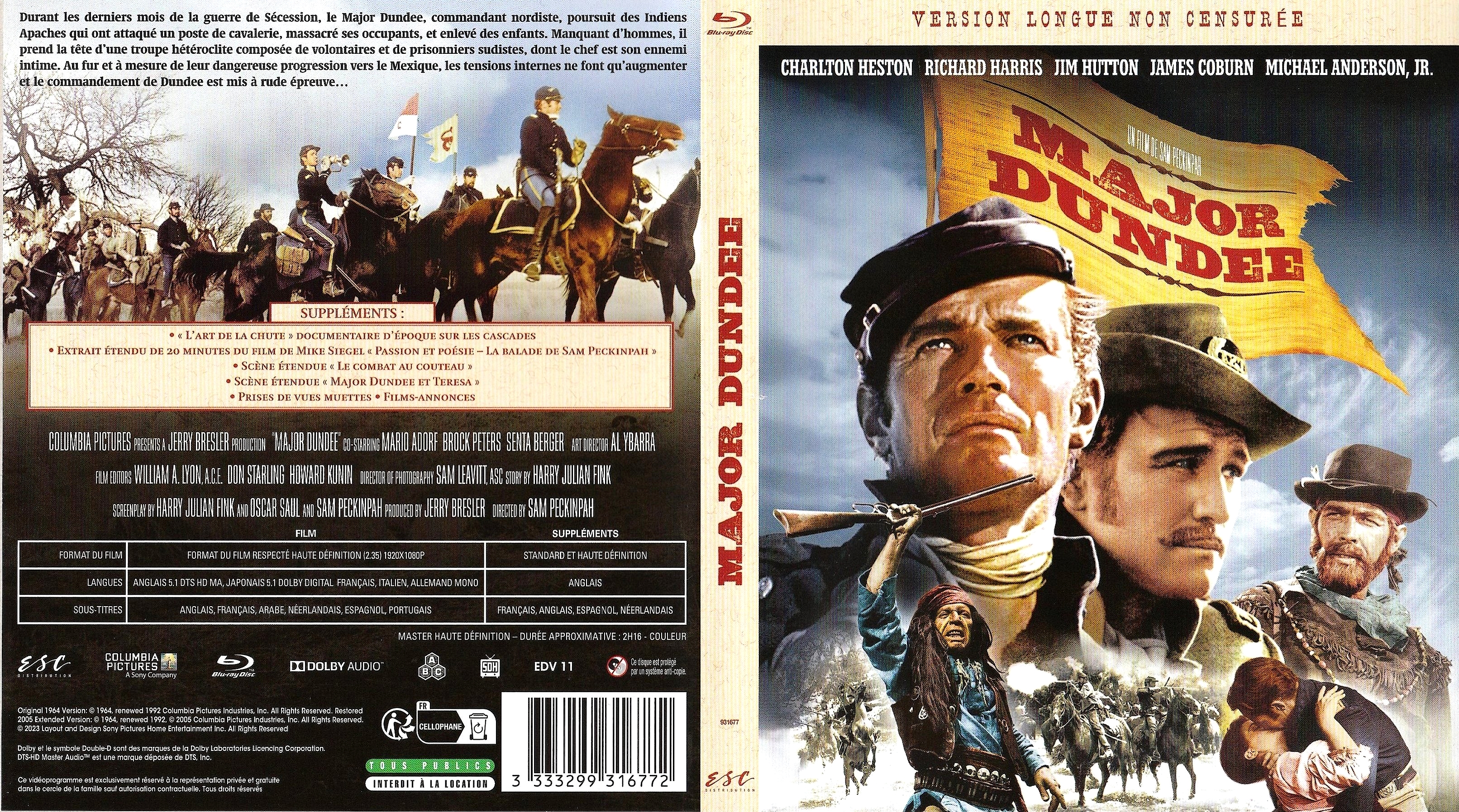 Jaquette DVD Major Dundee  (BLU-RAY)