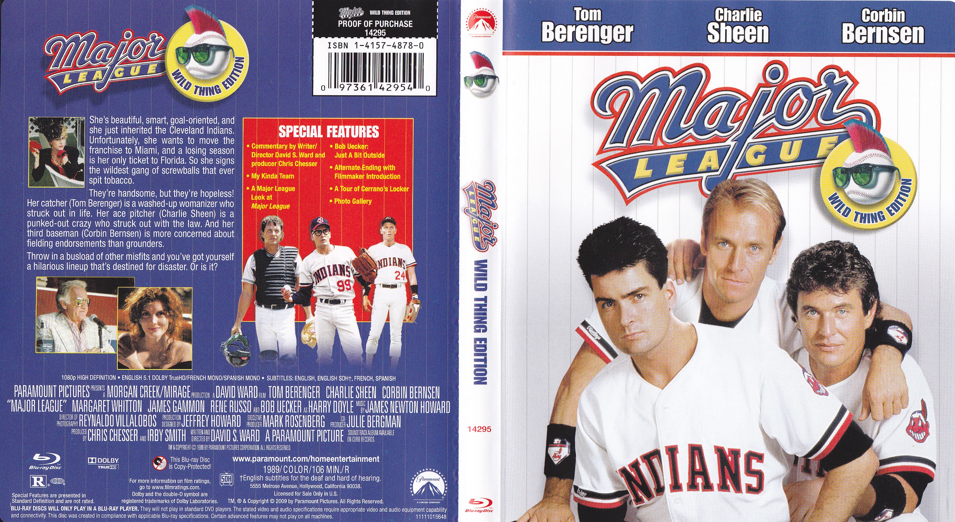 Jaquette DVD Major League - Les indians Zone 1 (BLU-RAY)