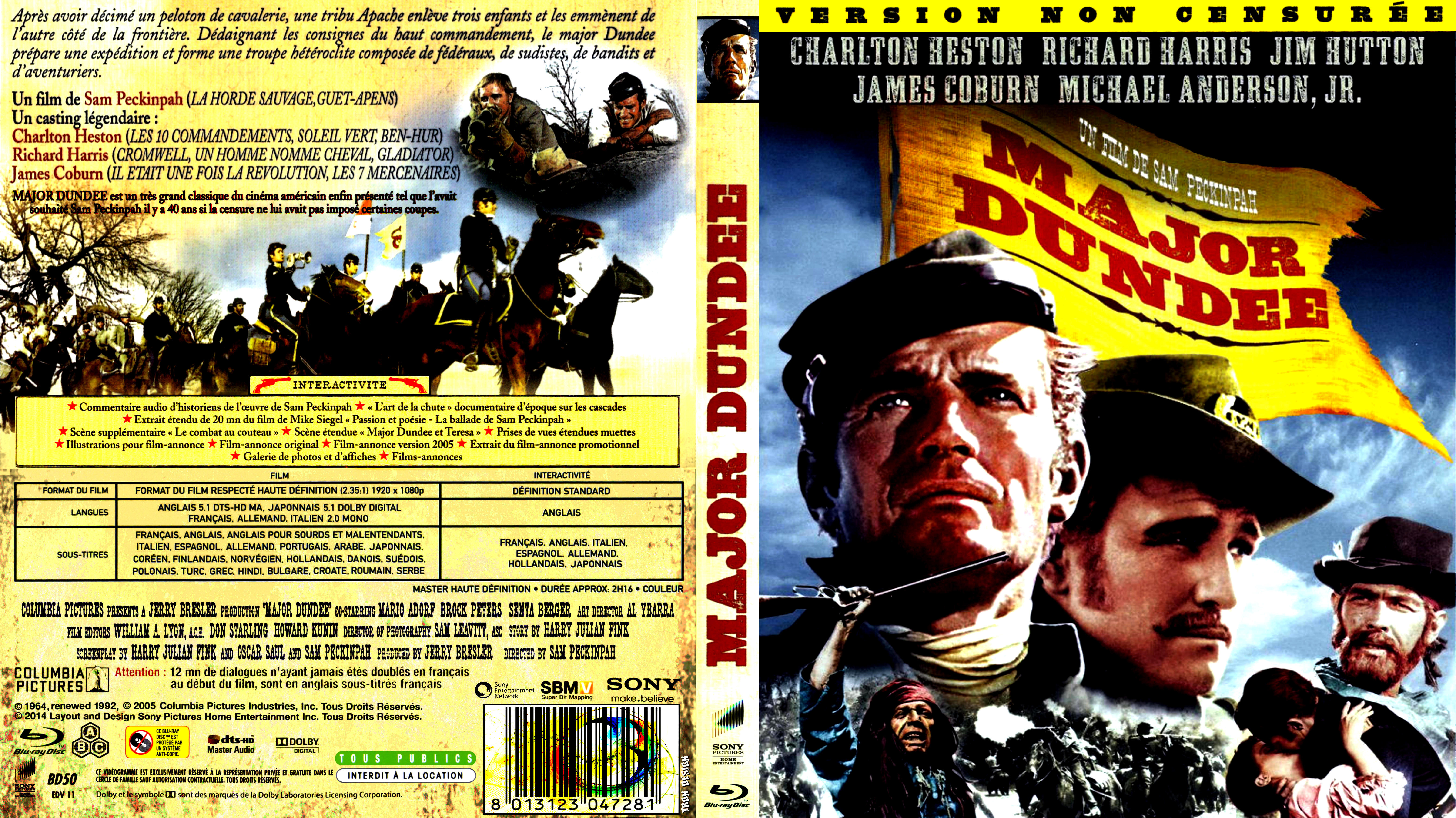 Jaquette DVD Major dundee custom (BLU-RAY) 