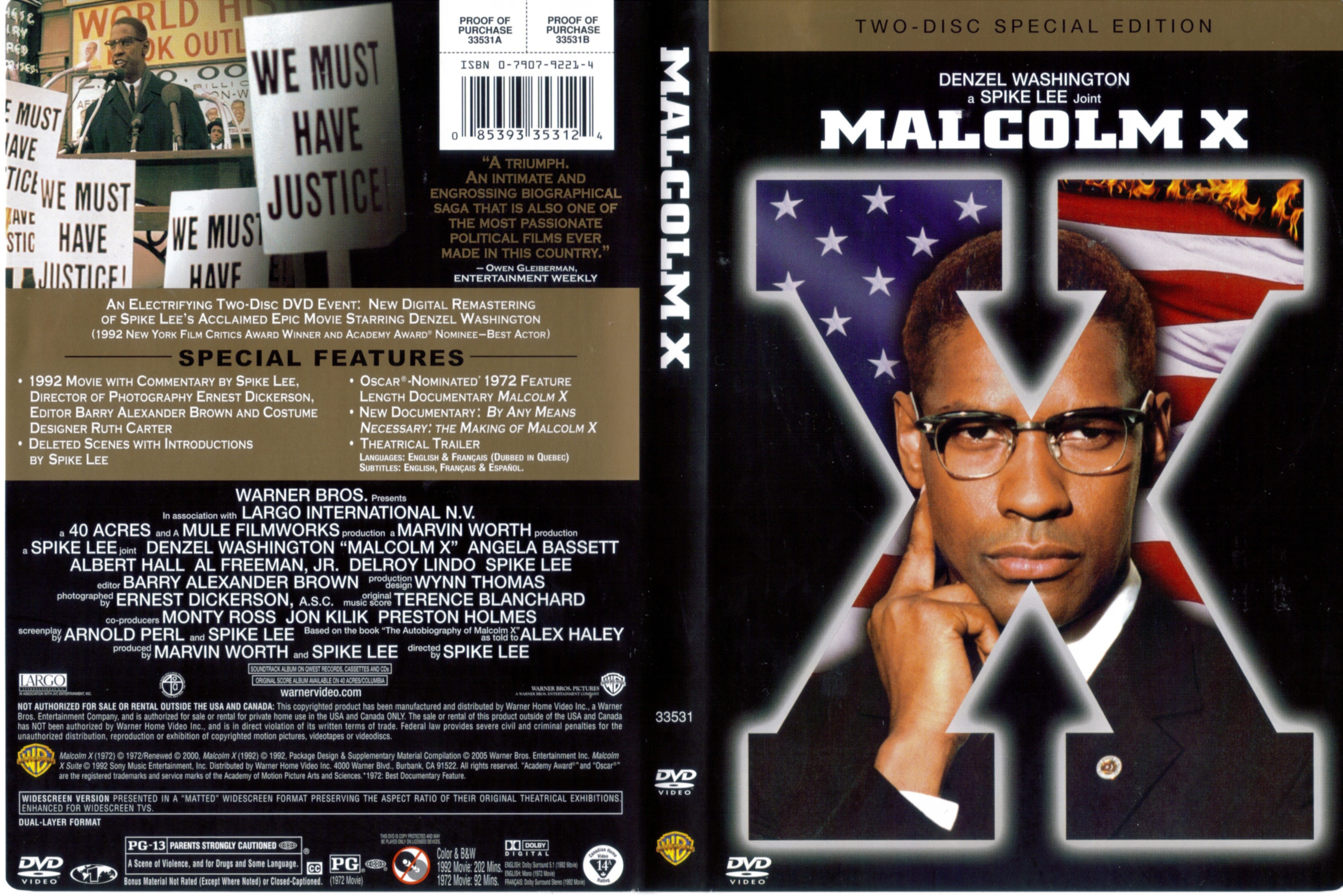 Jaquette DVD Malcolm X (Canadienne)