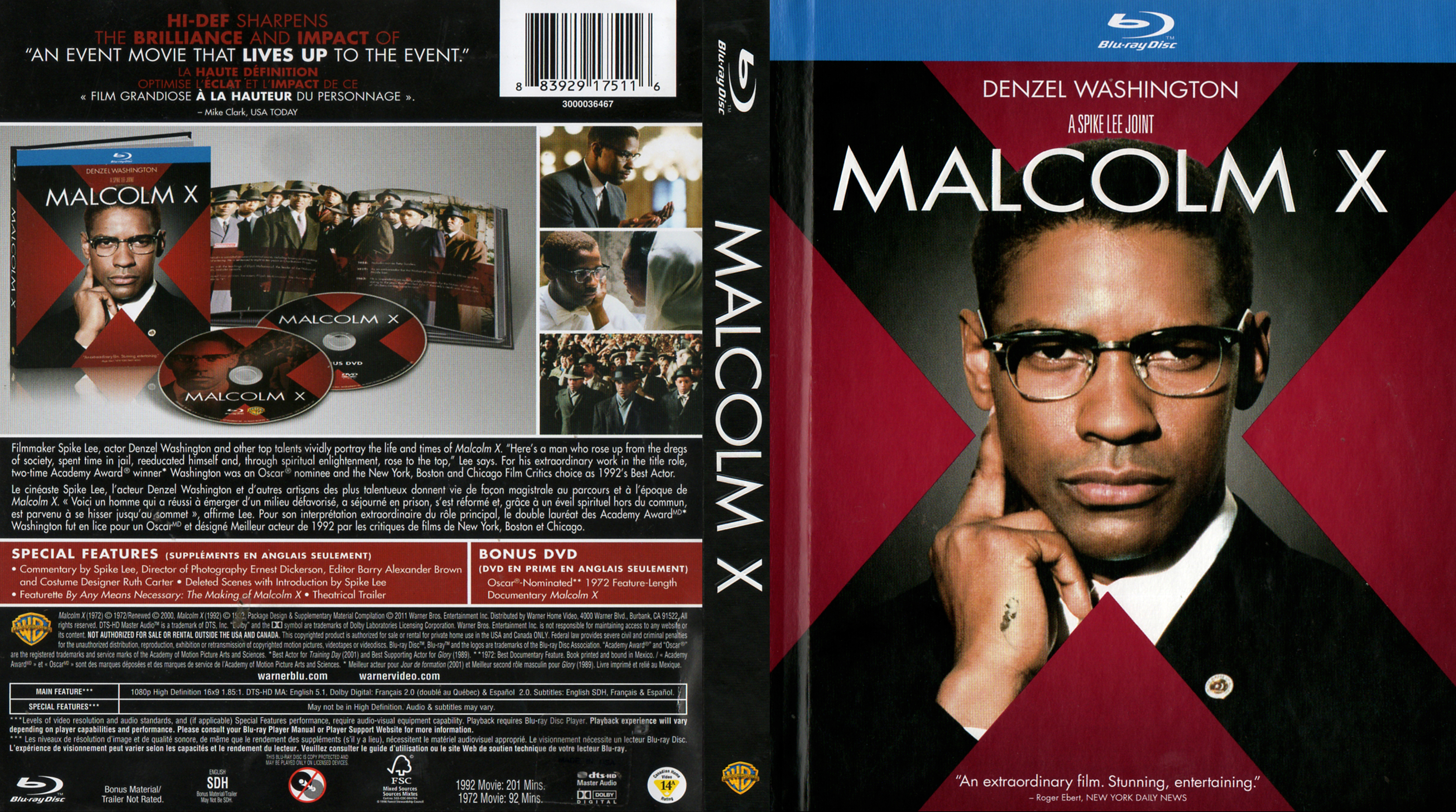 Jaquette DVD Malcolm X (Canadienne) (BLU-RAY)