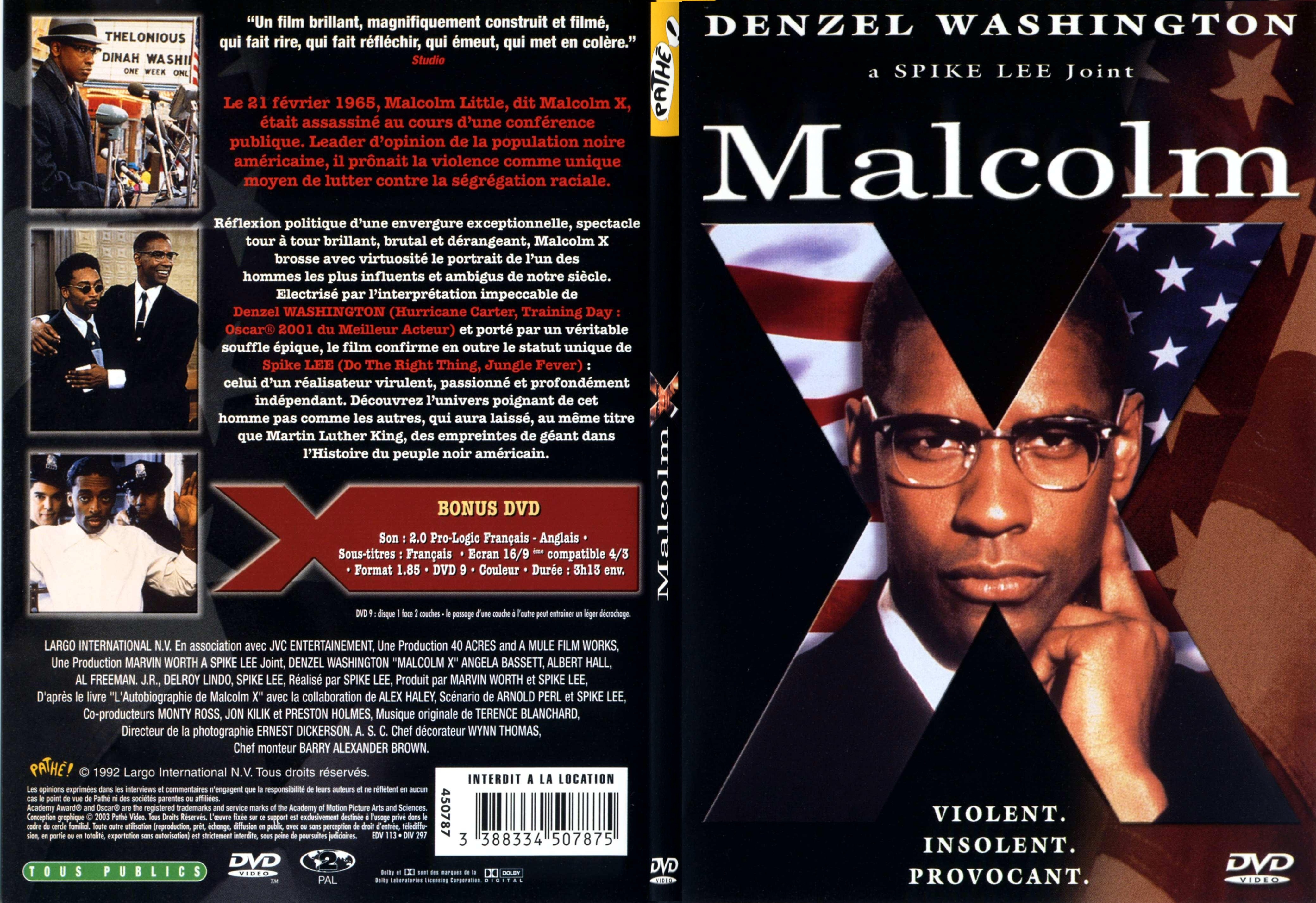 Jaquette DVD Malcolm X - SLIM