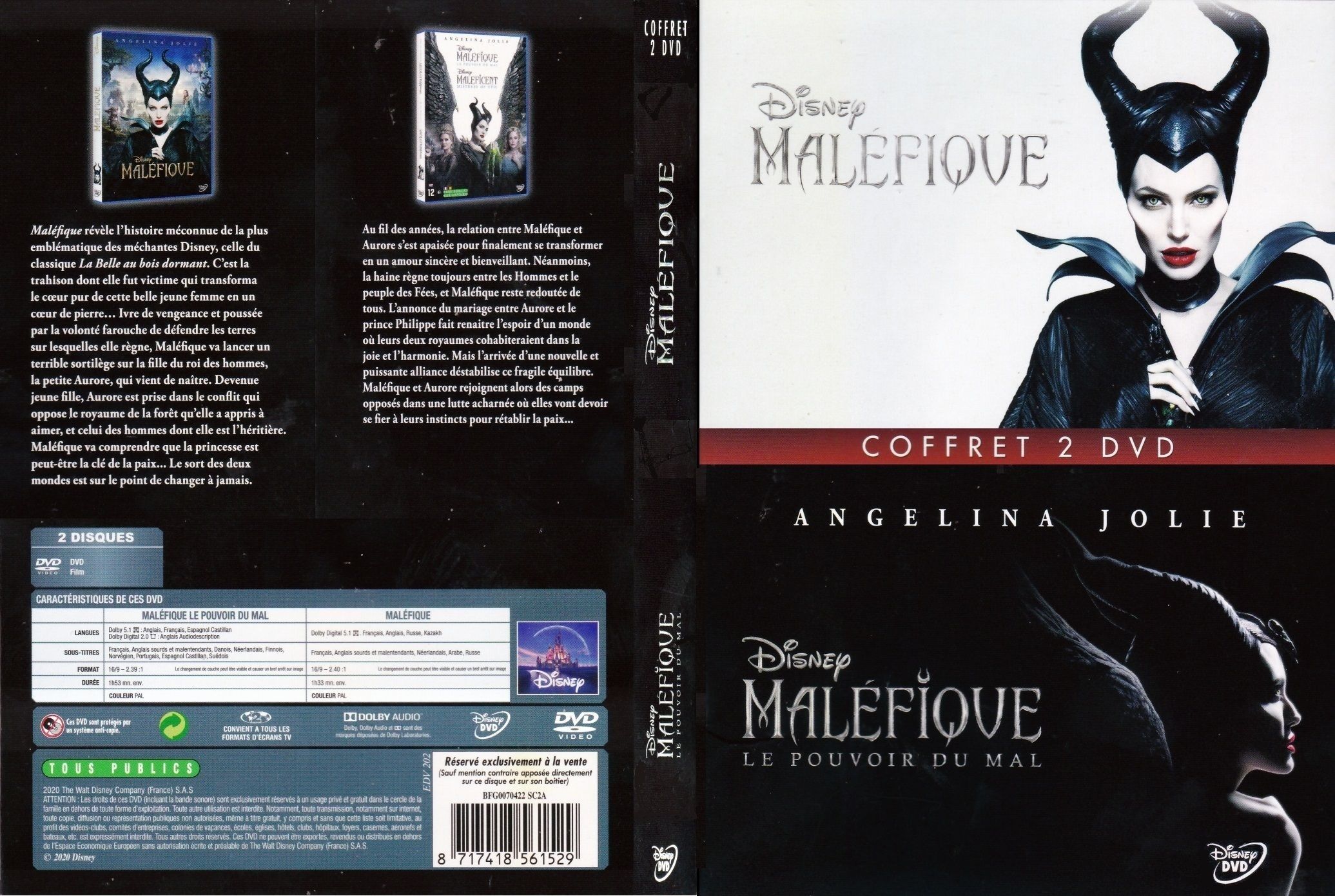 Jaquette DVD Malefique 1 & 2 custom 
