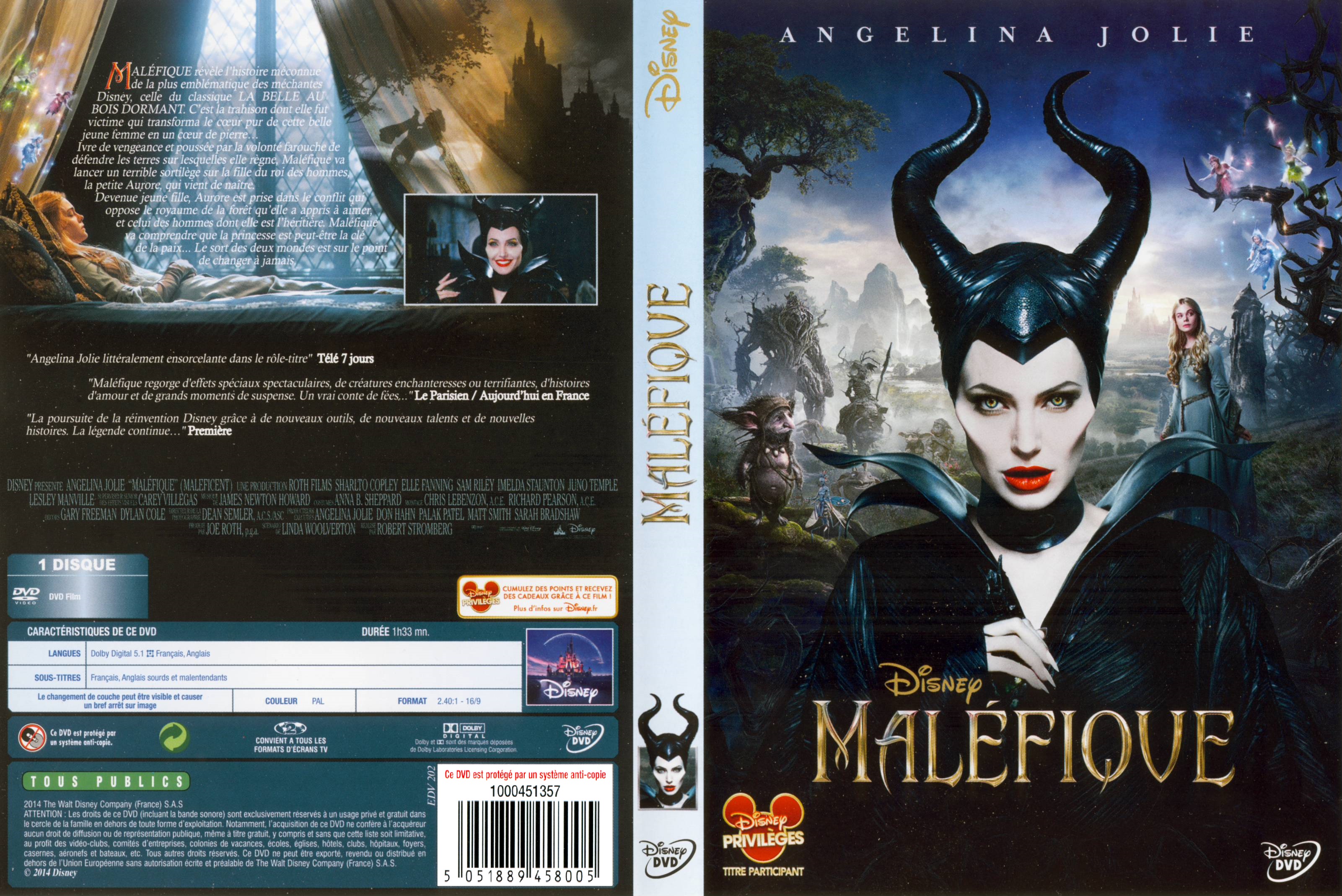 Jaquette DVD Malefique (2014)