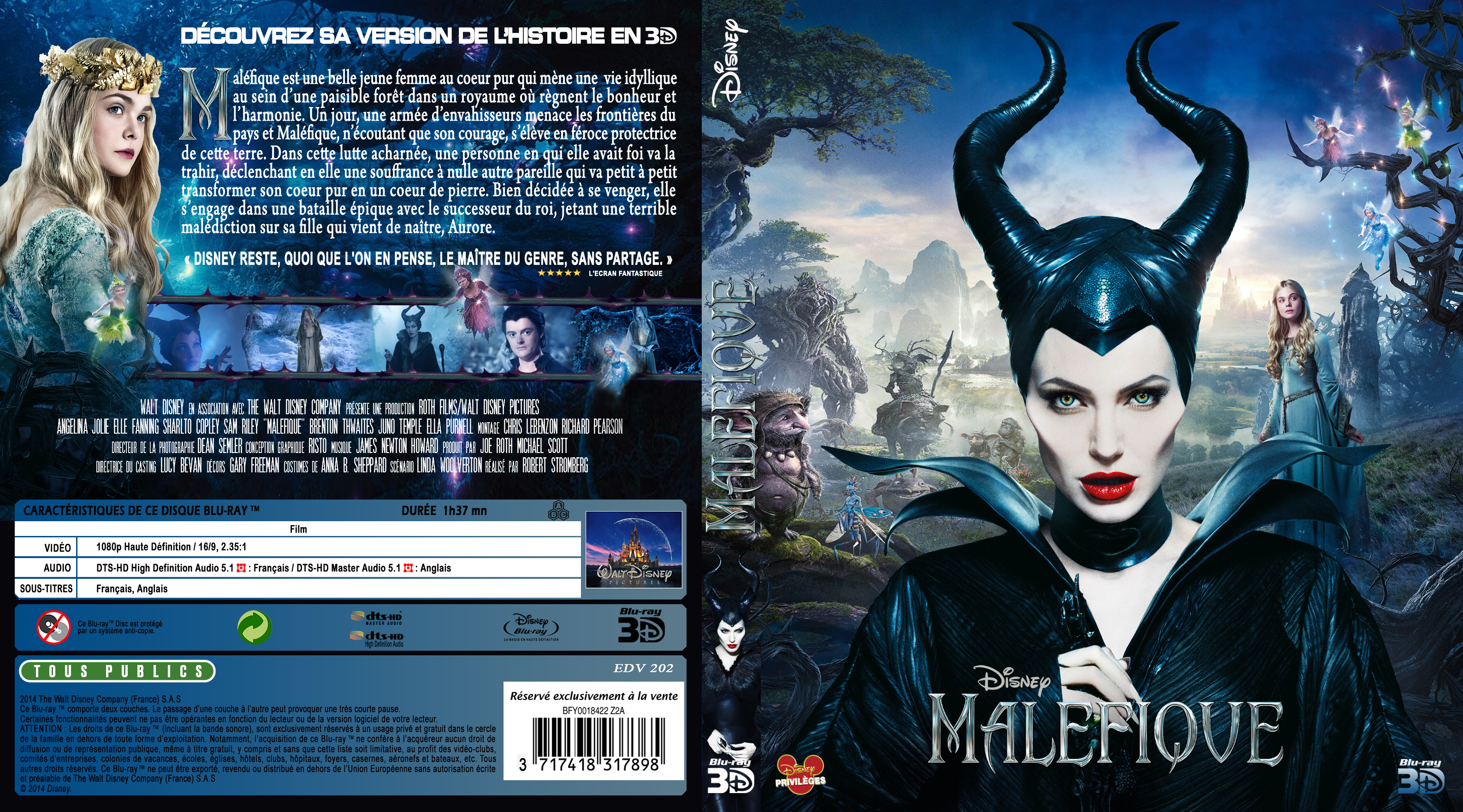 Jaquette DVD Malefique (2014) custom 3D (BLU-RAY)