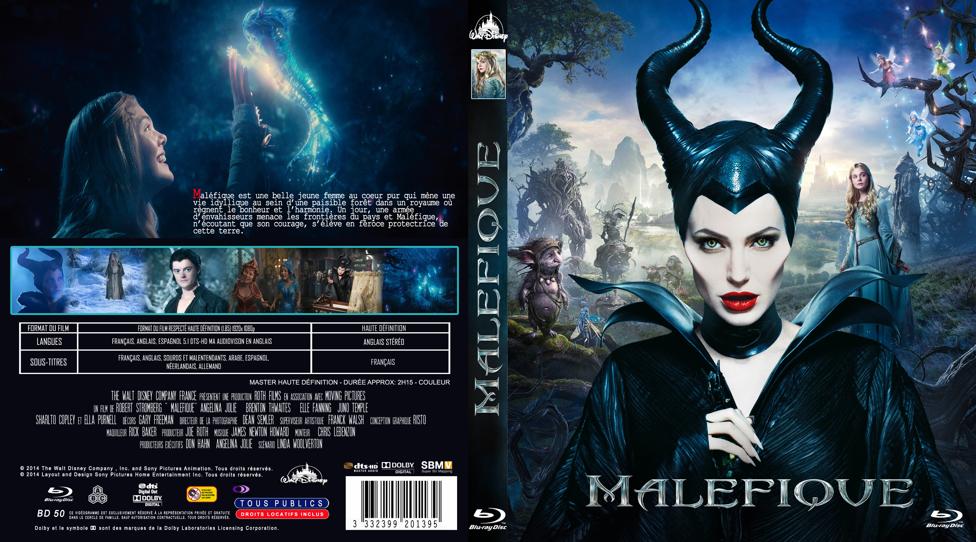 Jaquette DVD Malefique (2014) custom (BLU-RAY)