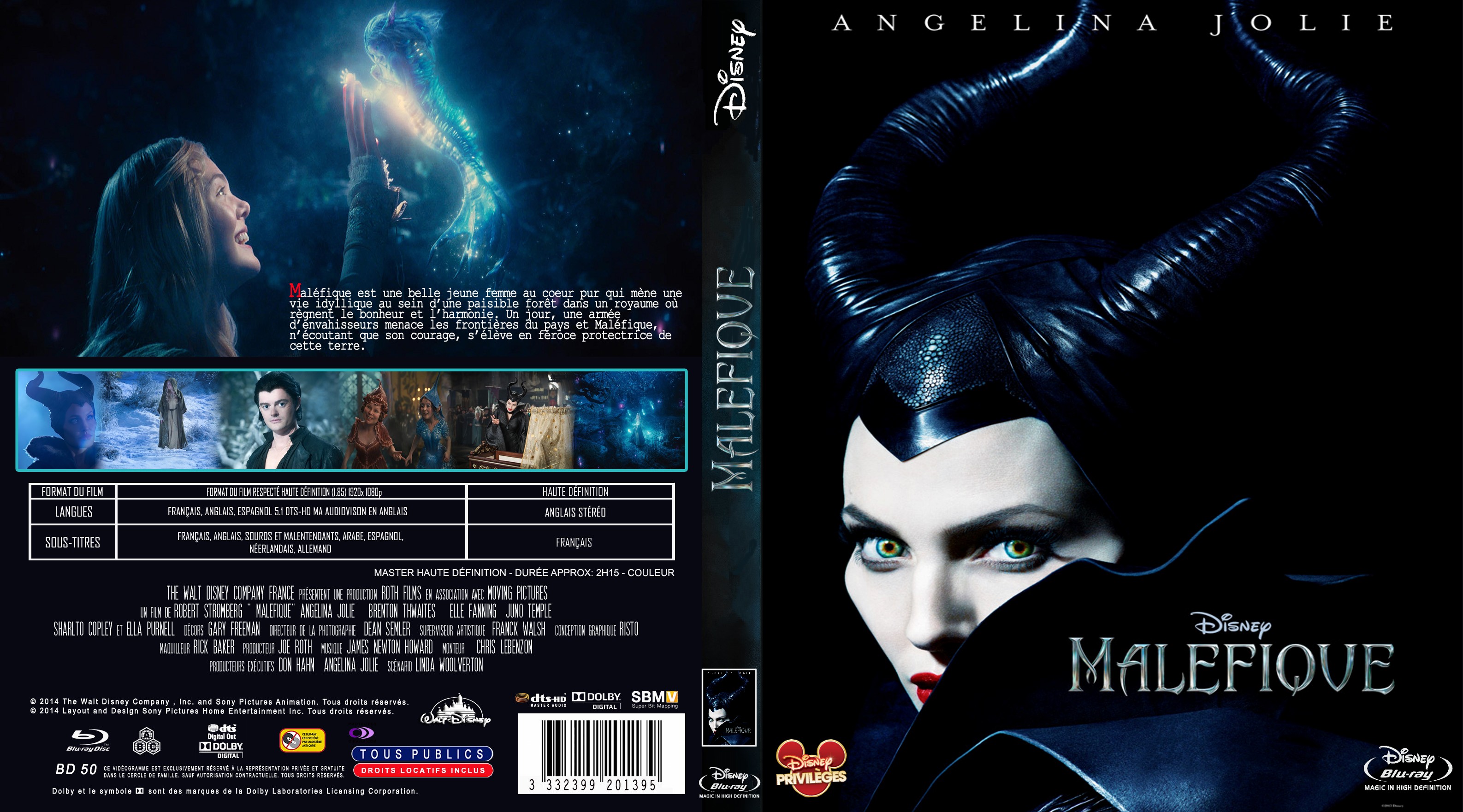 Jaquette DVD Malefique (2014) custom (BLU-RAY) v2