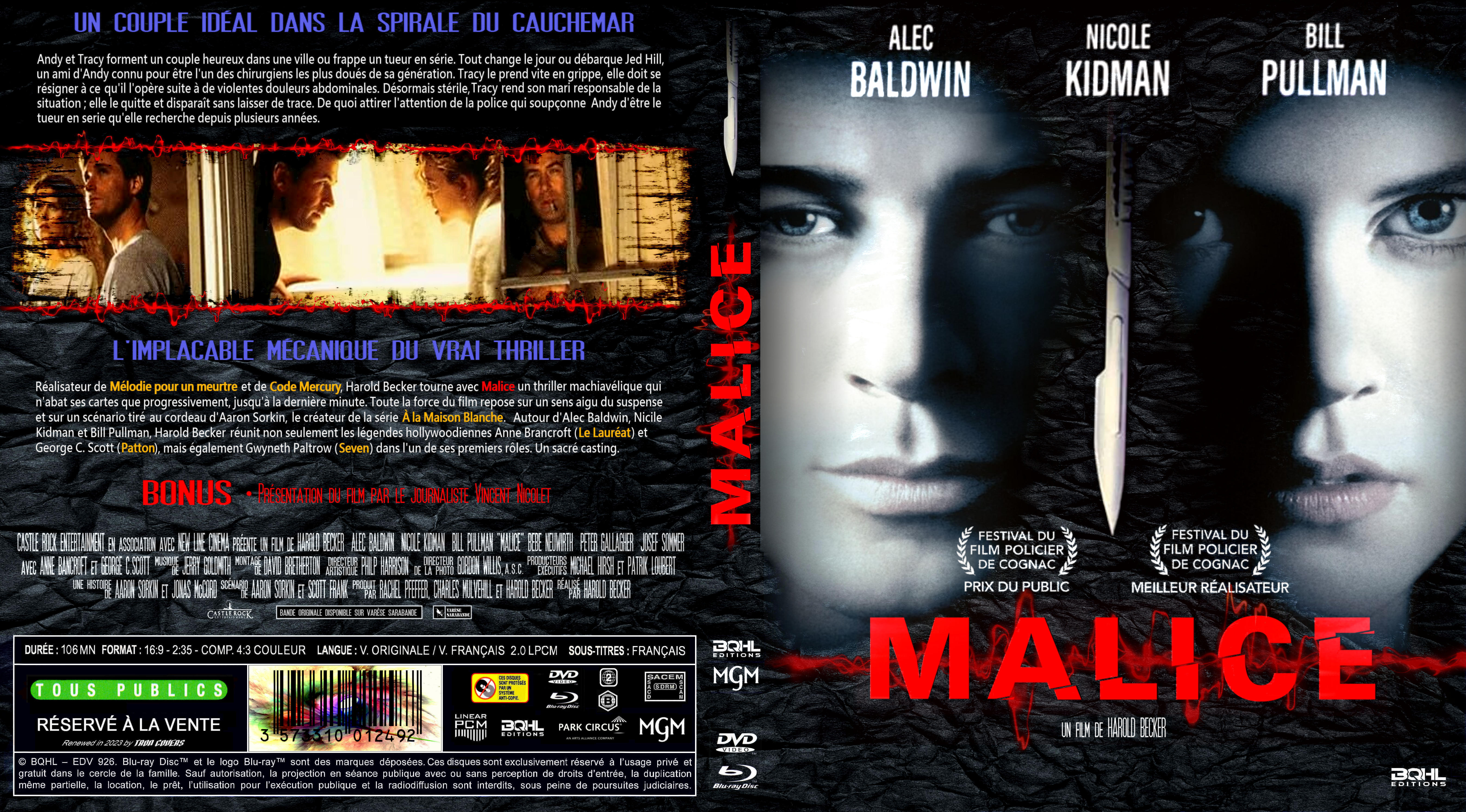 Jaquette DVD Malice custom (BLU-RAY)