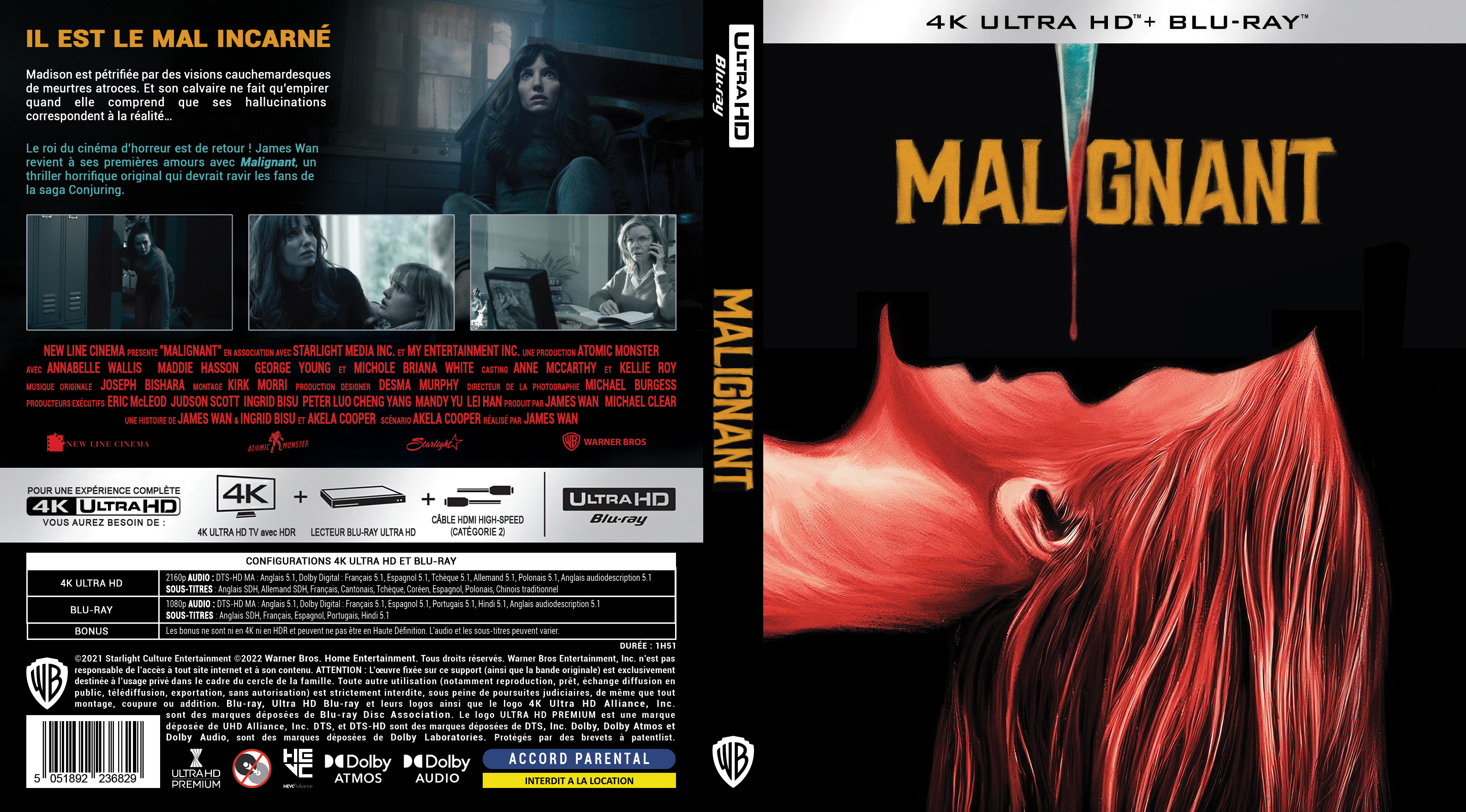 Jaquette DVD Malignant custom (BLU-RAY)