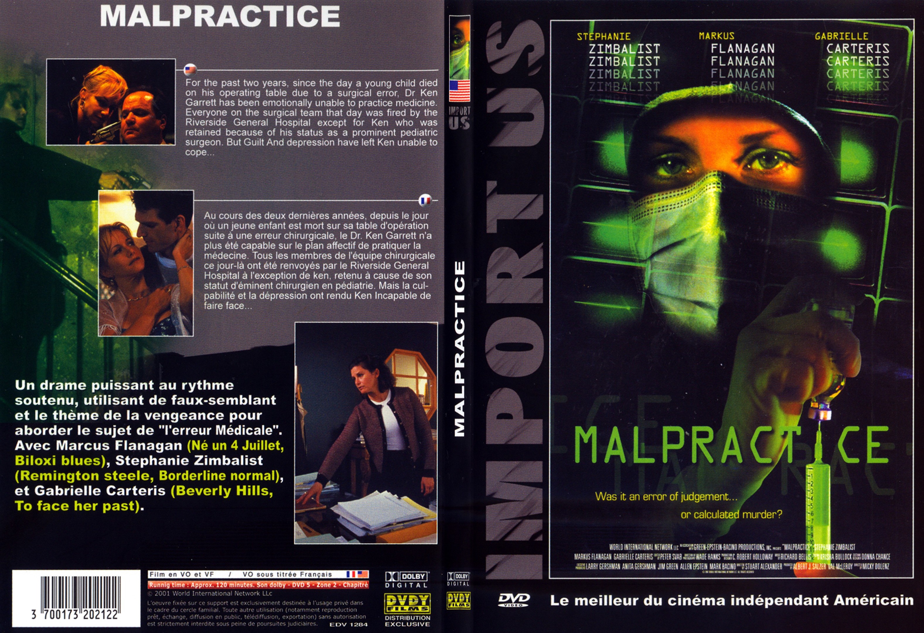 Jaquette DVD Malpractice - SLIM