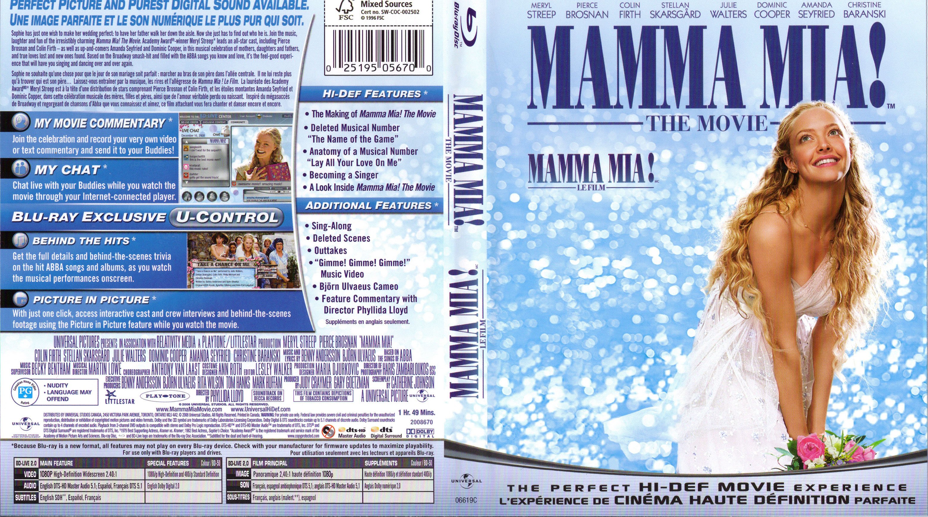 Jaquette DVD Mamma Mia (BLU-RAY) Zone 1