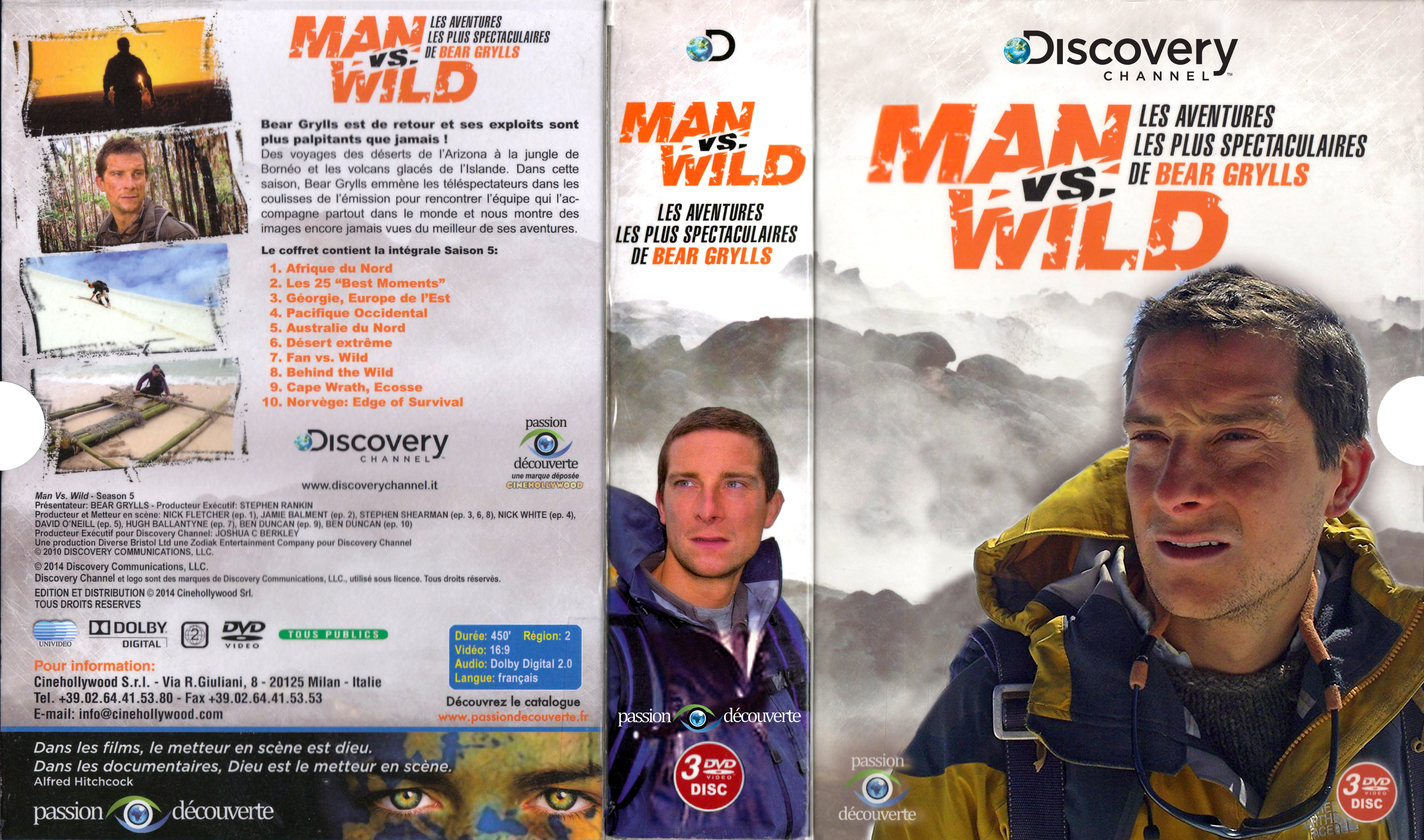Jaquette DVD Man Vs Wild Les aventures les plus spectaculaires de Bear Grylls (COFFRET)