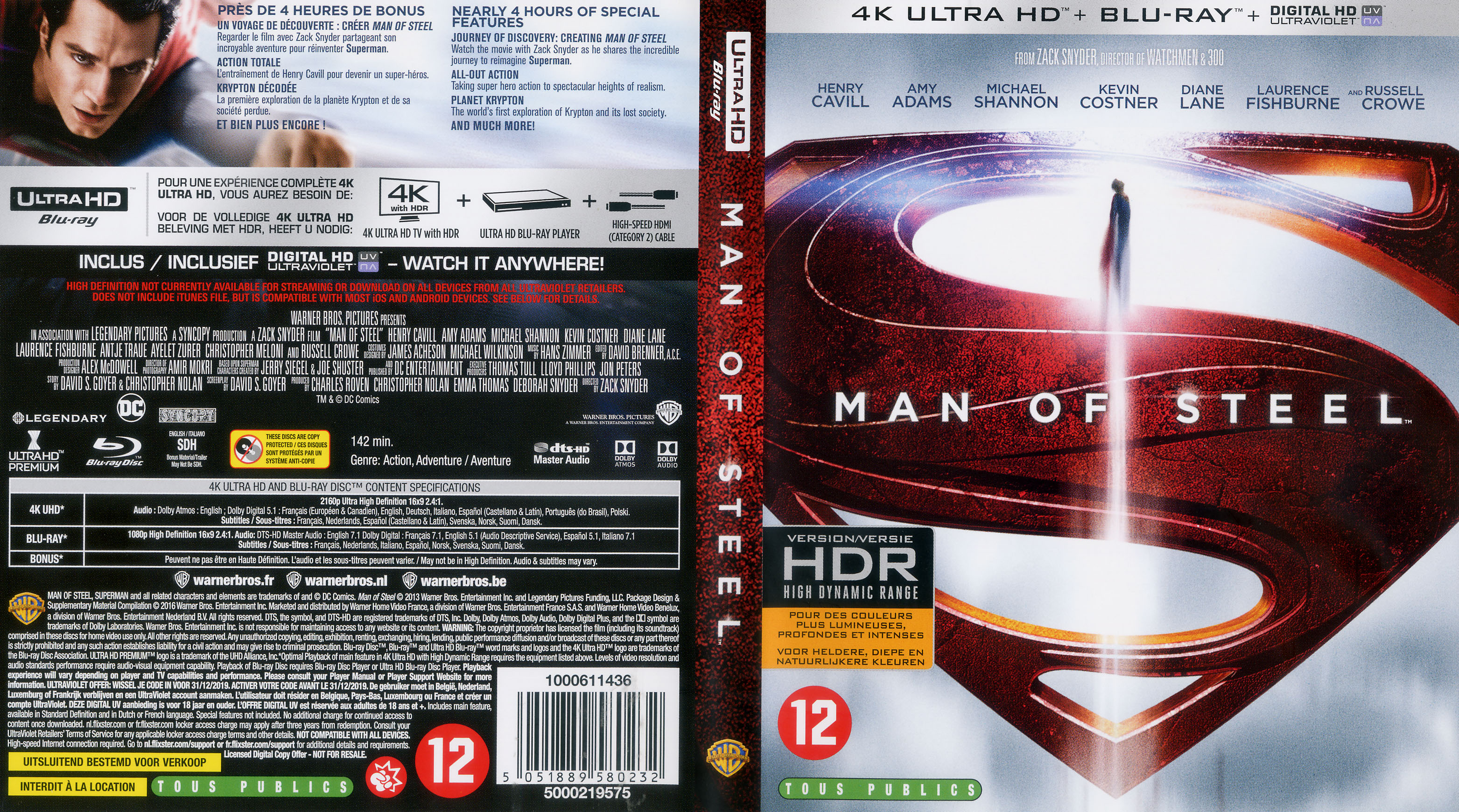 Jaquette DVD Man of Steel 4K (BLU-RAY)