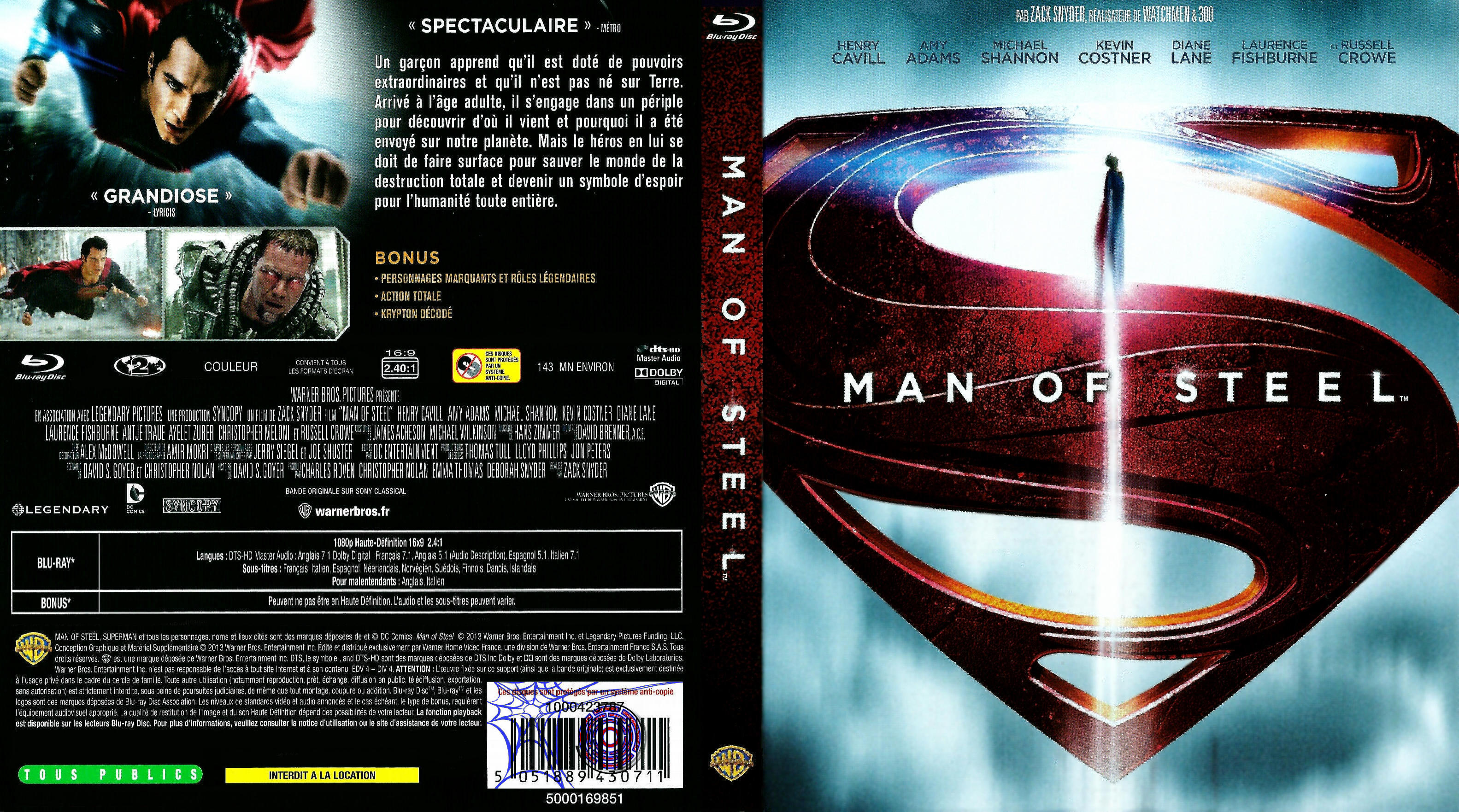 Jaquette DVD Man of Steel (BLU-RAY)