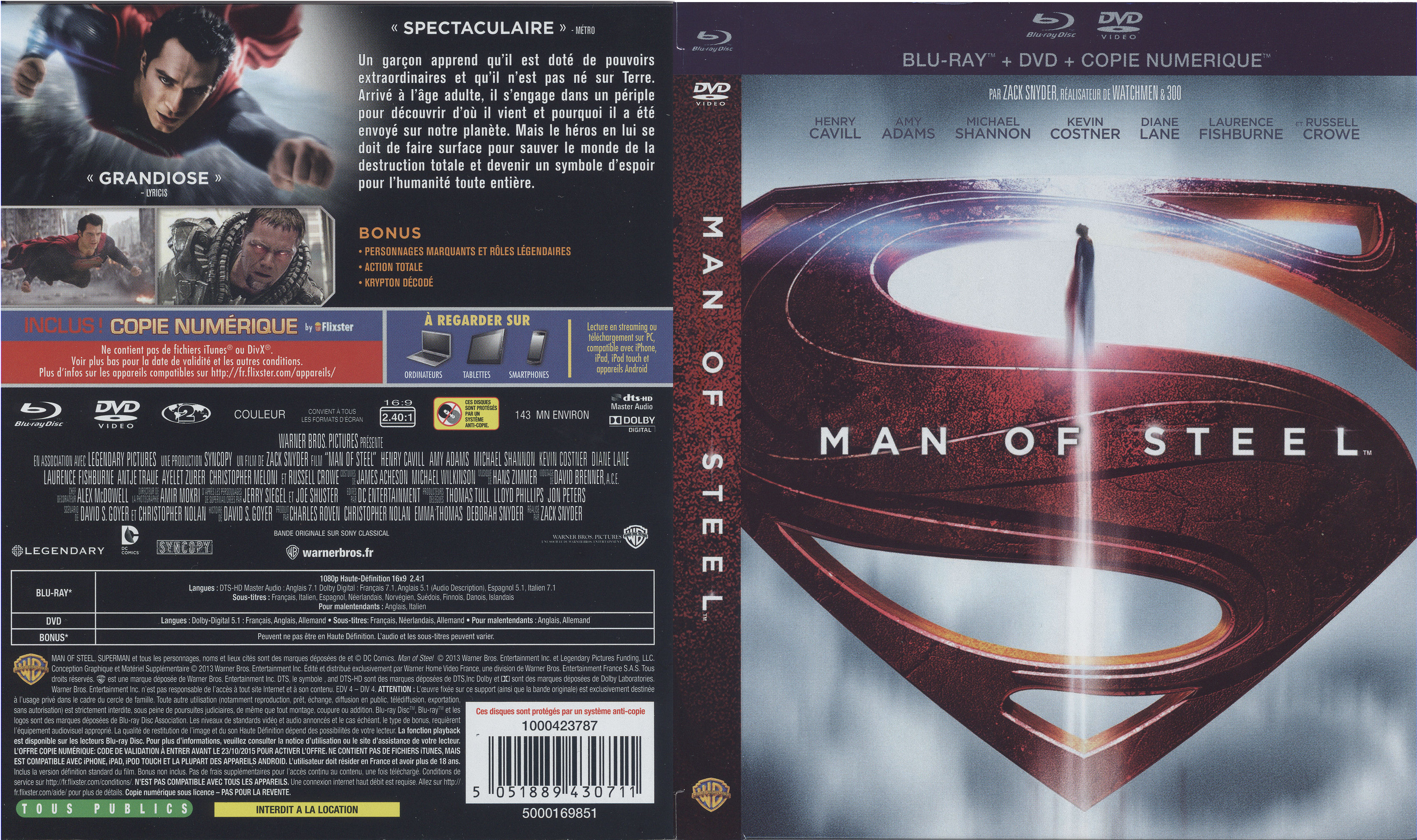 Jaquette DVD Man of Steel (BLU-RAY) v2
