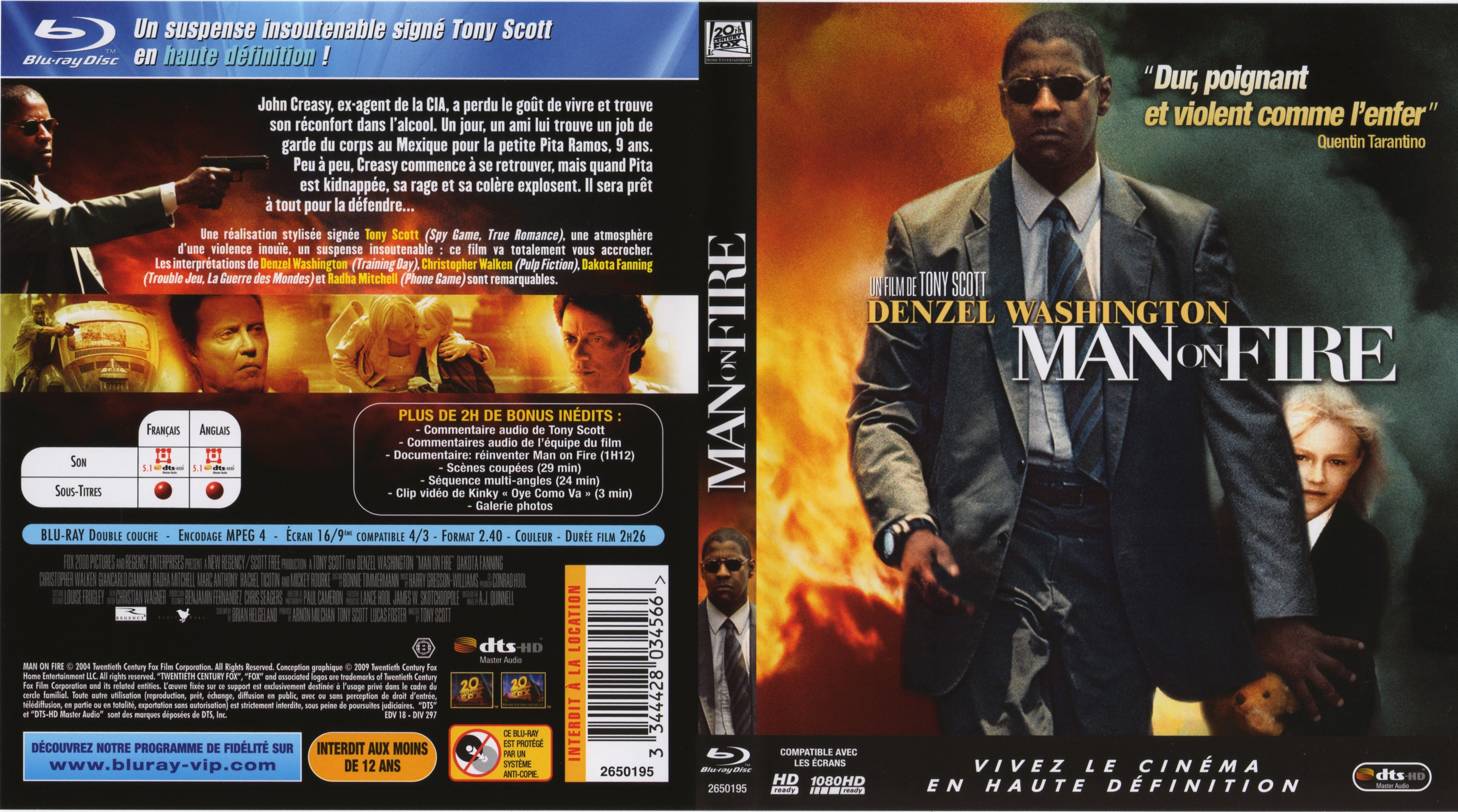 Jaquette DVD Man on fire (BLU-RAY)