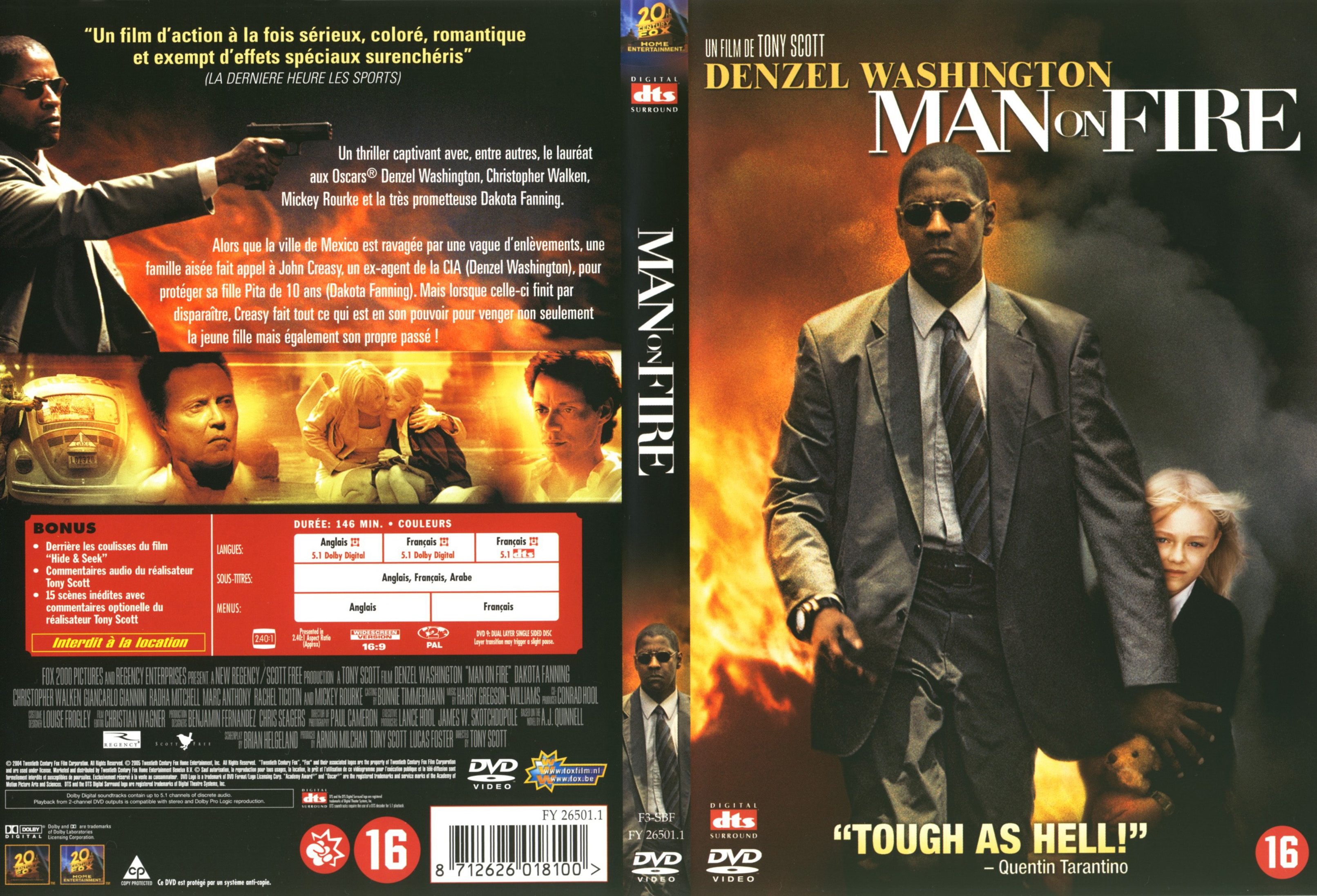 Jaquette DVD Man on fire v2