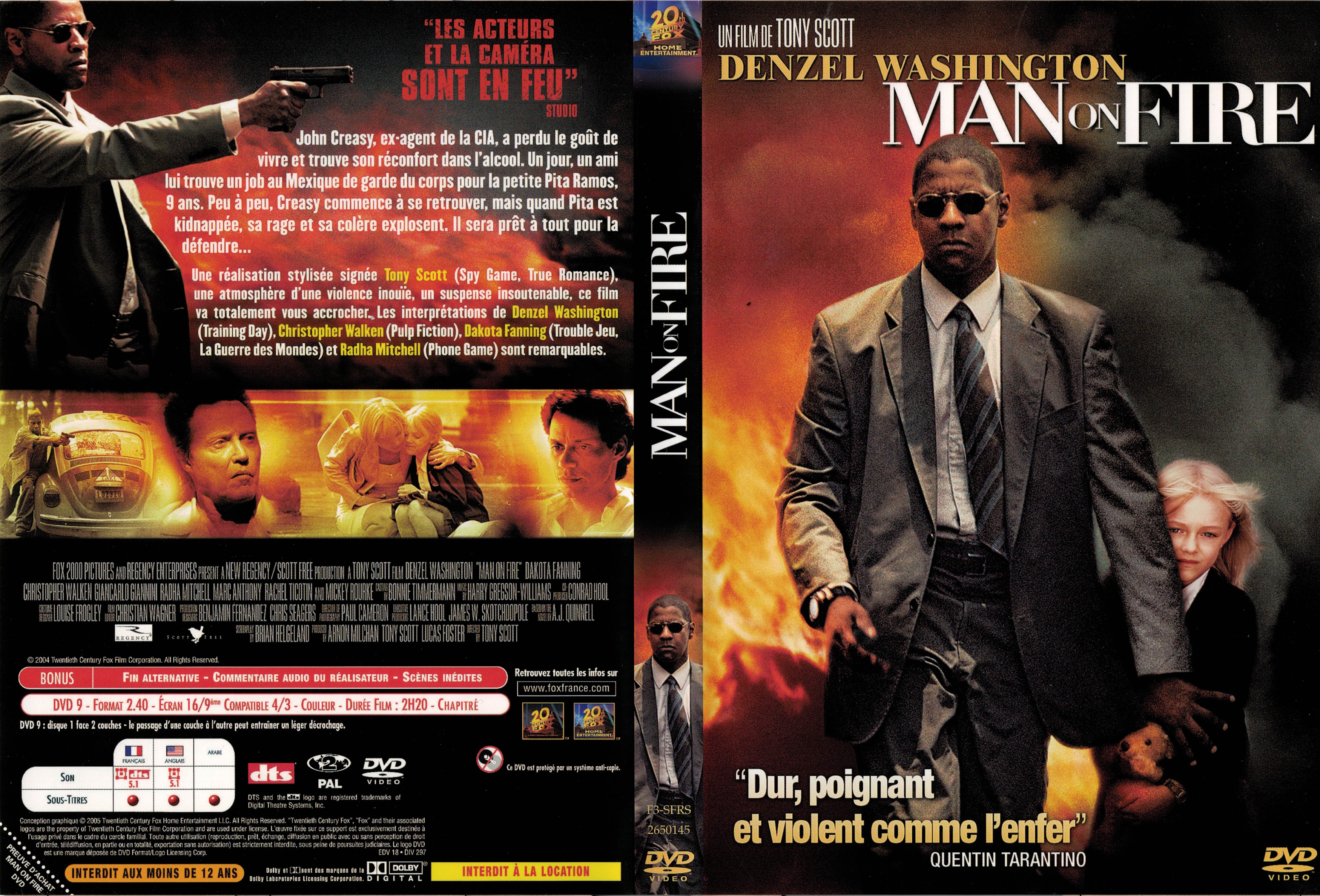 Jaquette DVD Man on fire v3