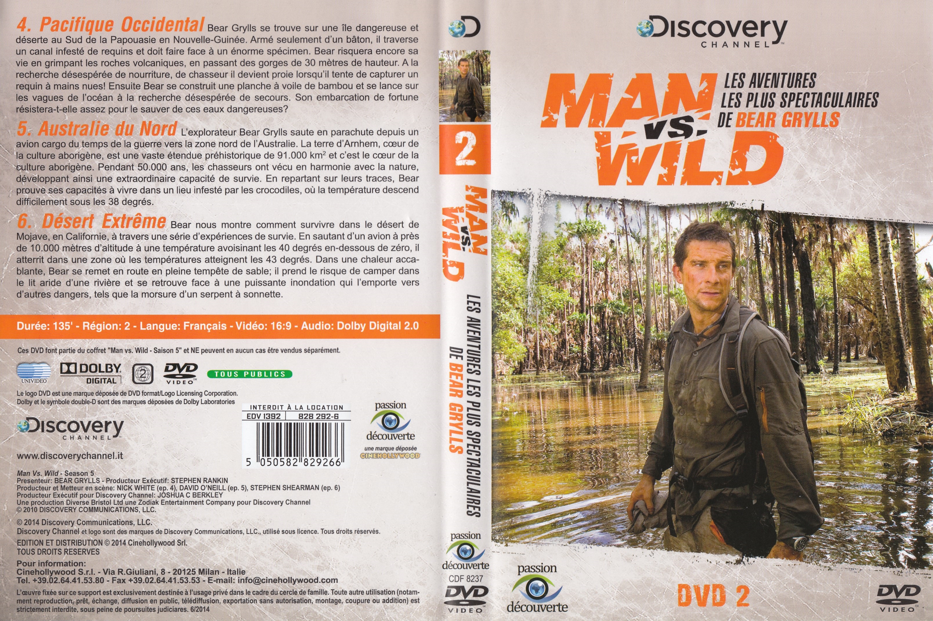 Jaquette DVD Man vs wild - Les aventures les plus spectaculaires de Bear Grylls DVD 2