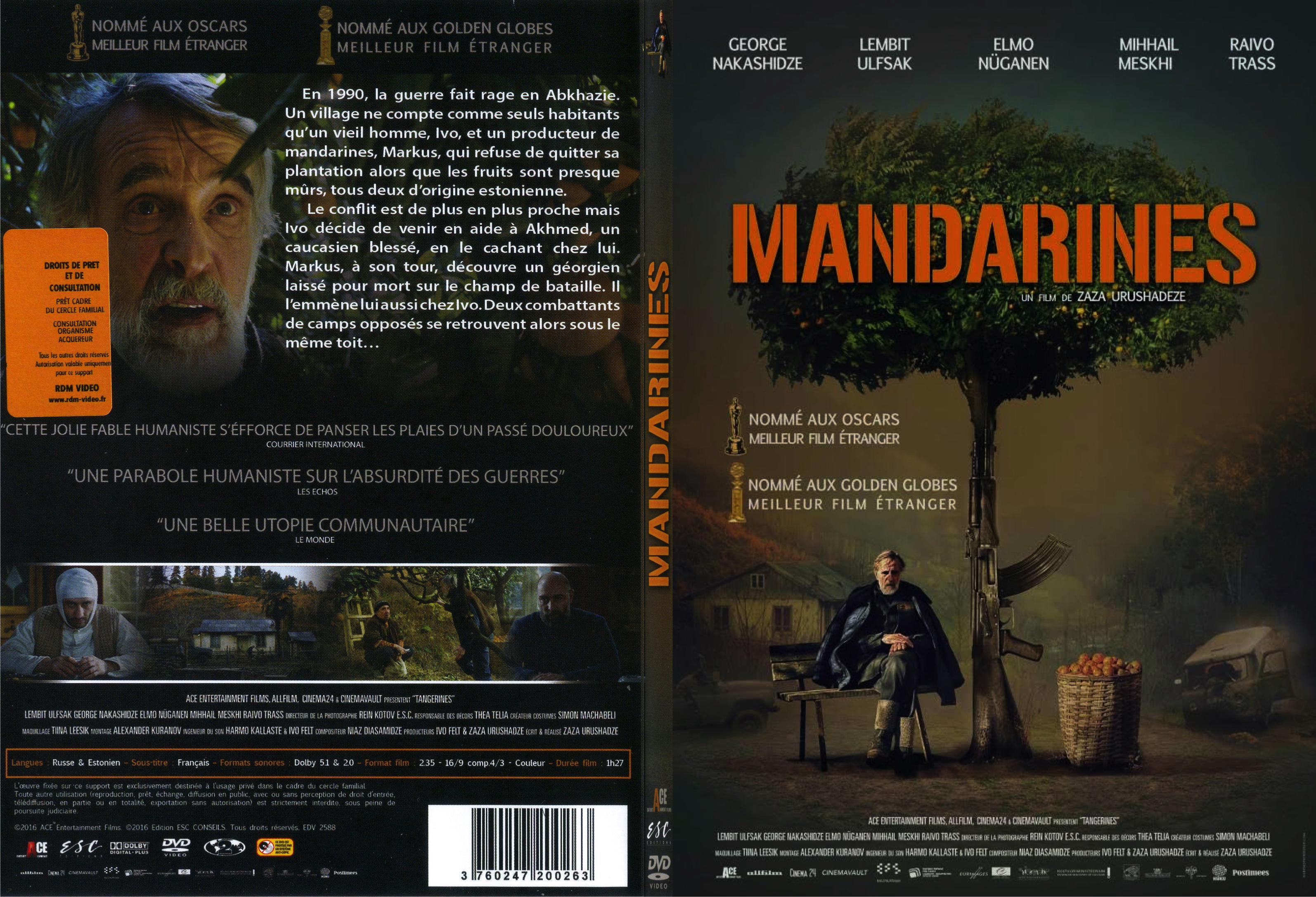 Jaquette DVD Mandarines - SLIM