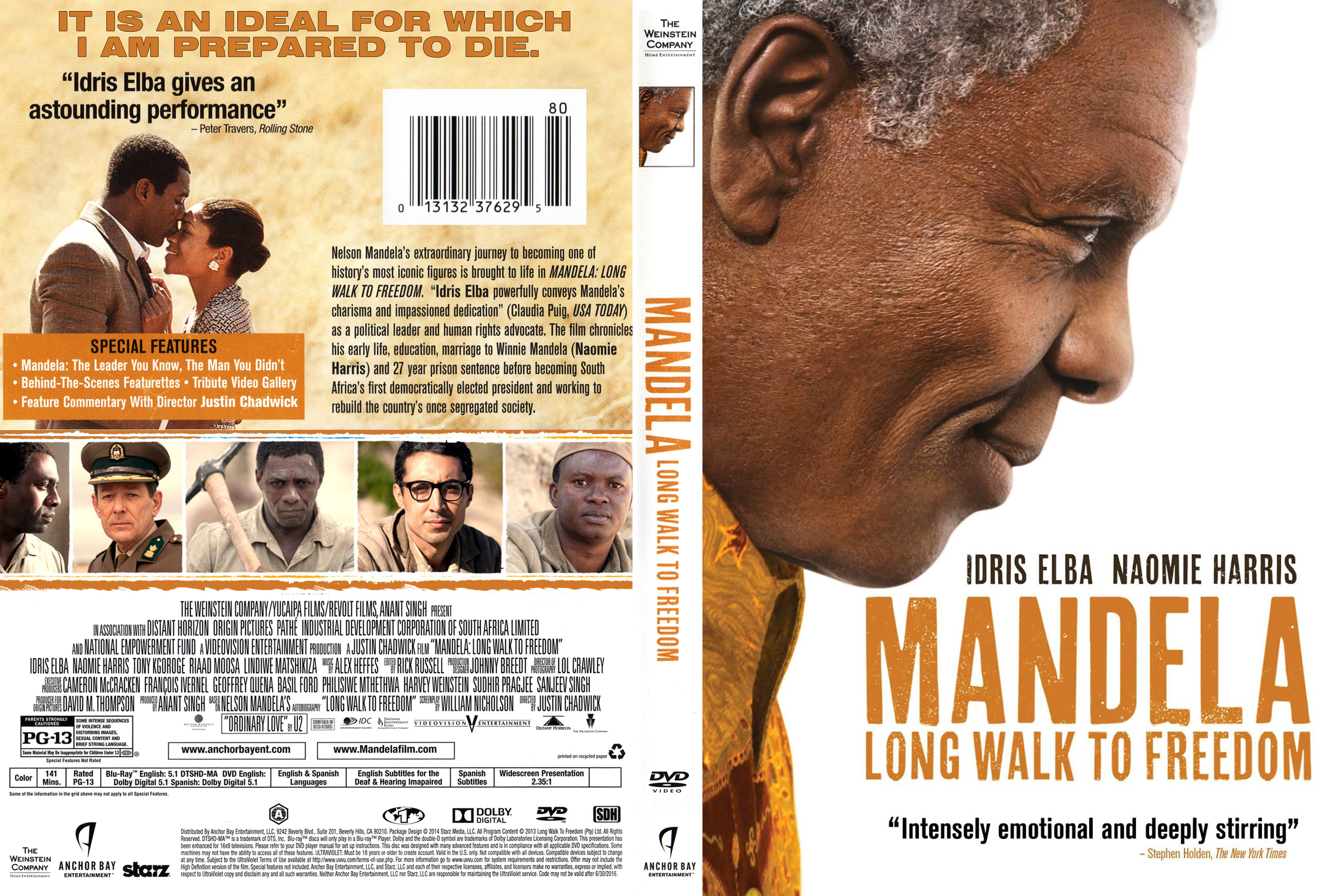 Jaquette DVD Mandela : Un long chemin vers la libert Zone 1