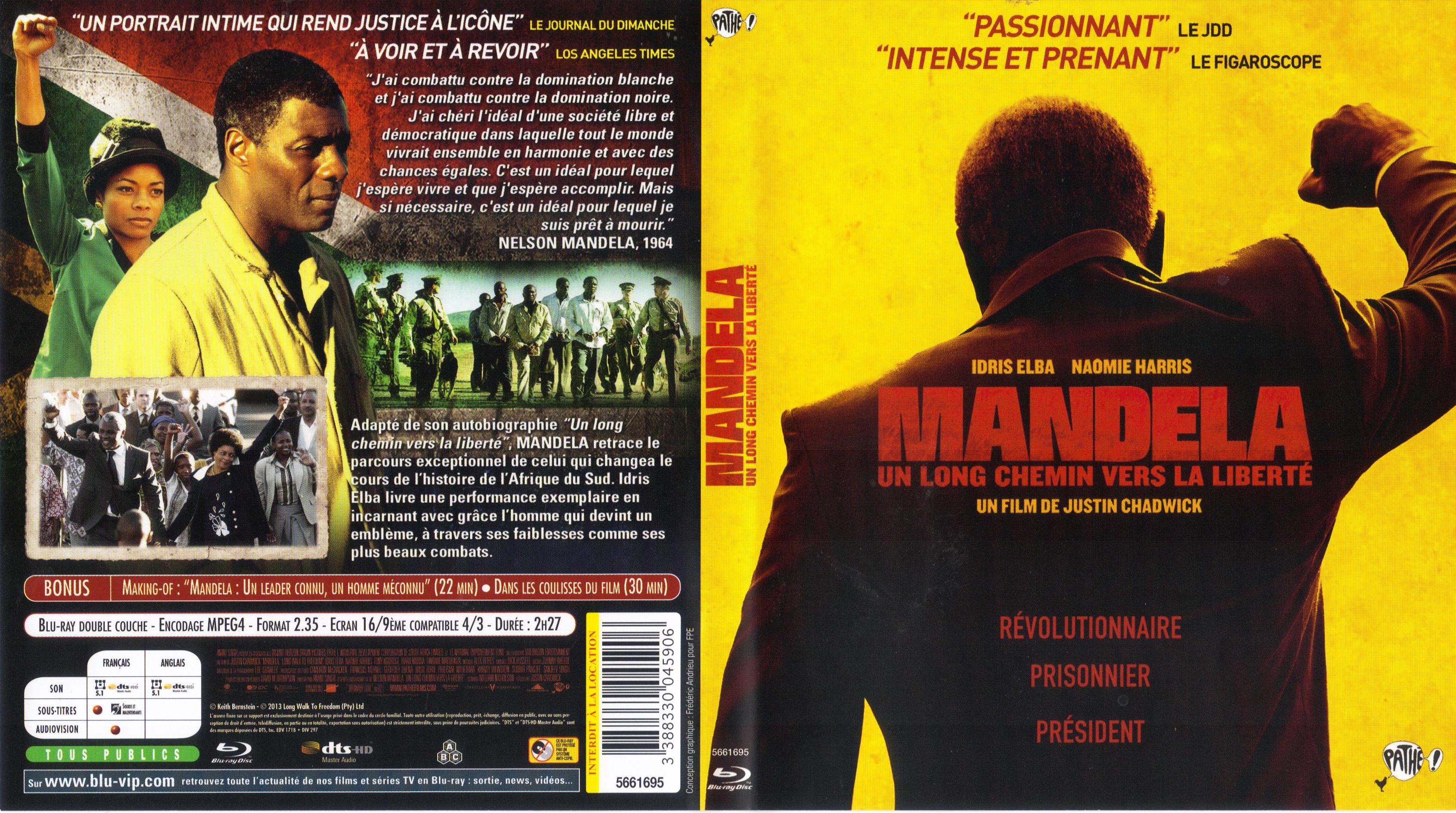 Jaquette DVD Mandela Un long chemin vers la libert (BLU-RAY)