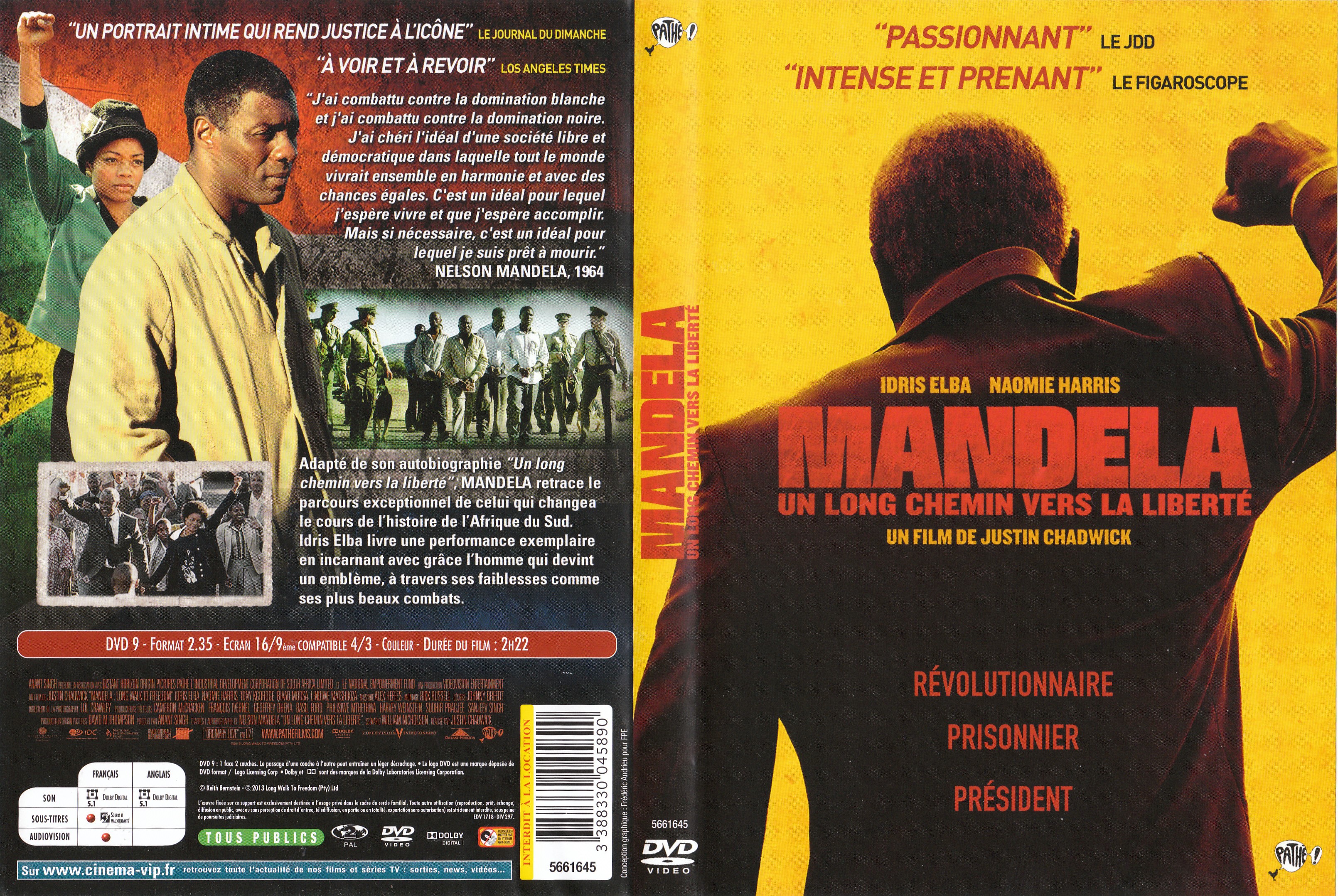 Jaquette DVD Mandela : Un long chemin vers la libert