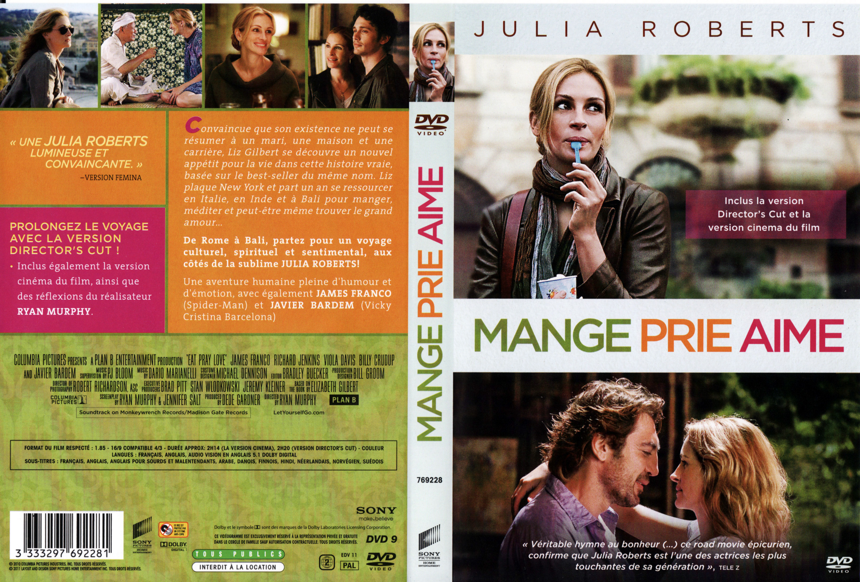 Jaquette DVD Mange prie aime