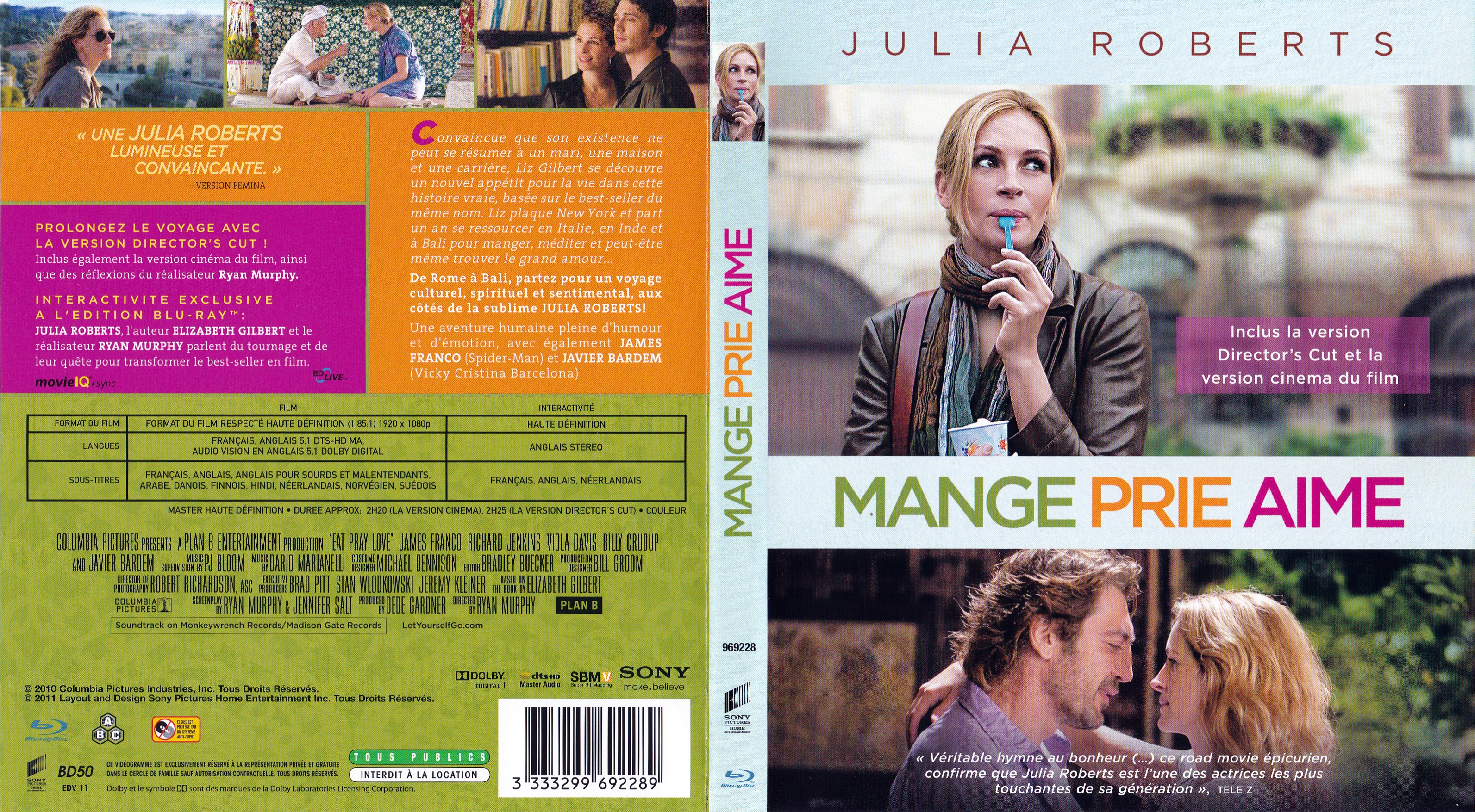 Jaquette DVD Mange prie aime (BLU-RAY)