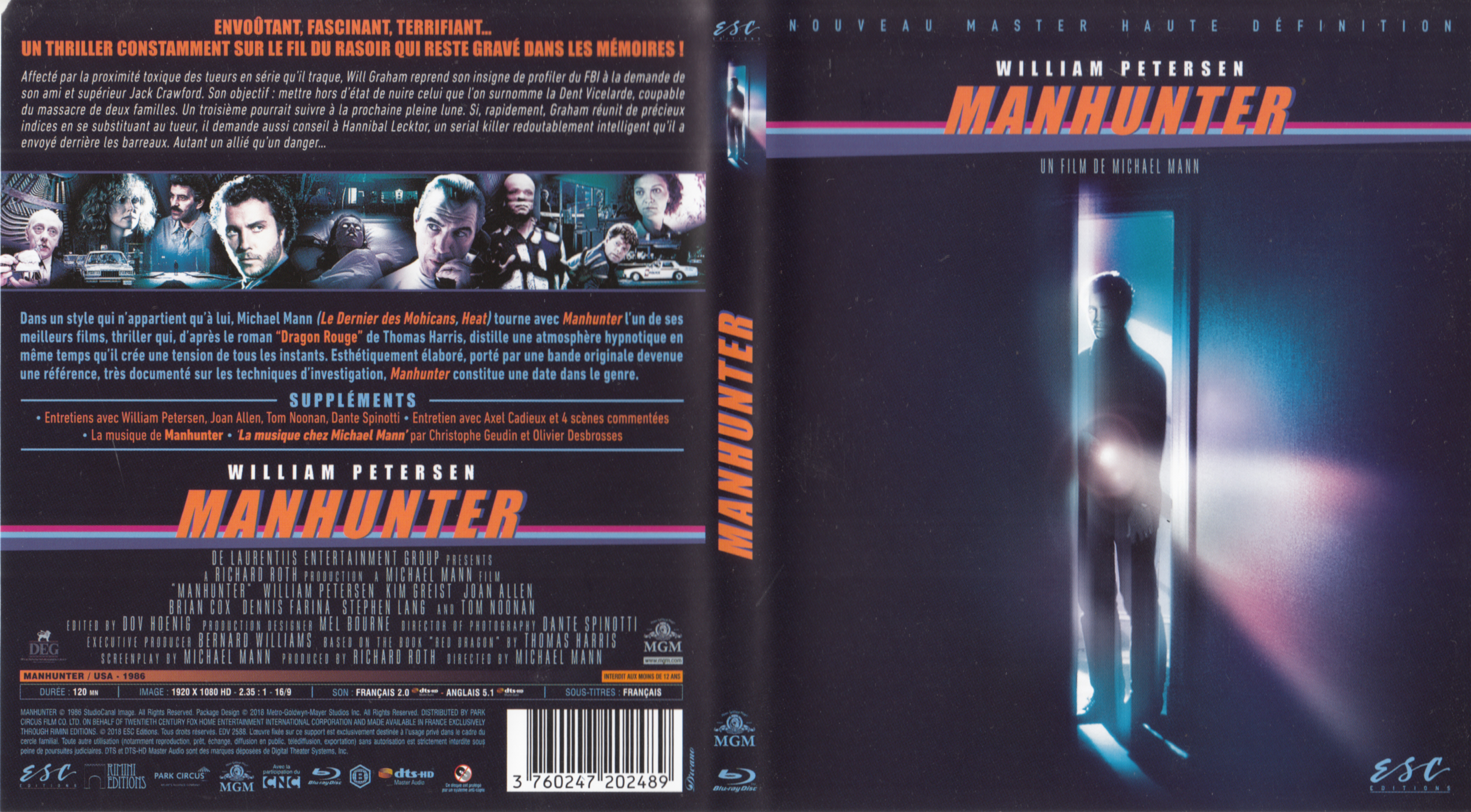 Jaquette DVD Manhunter - Le sixime sens (BLU-RAY)
