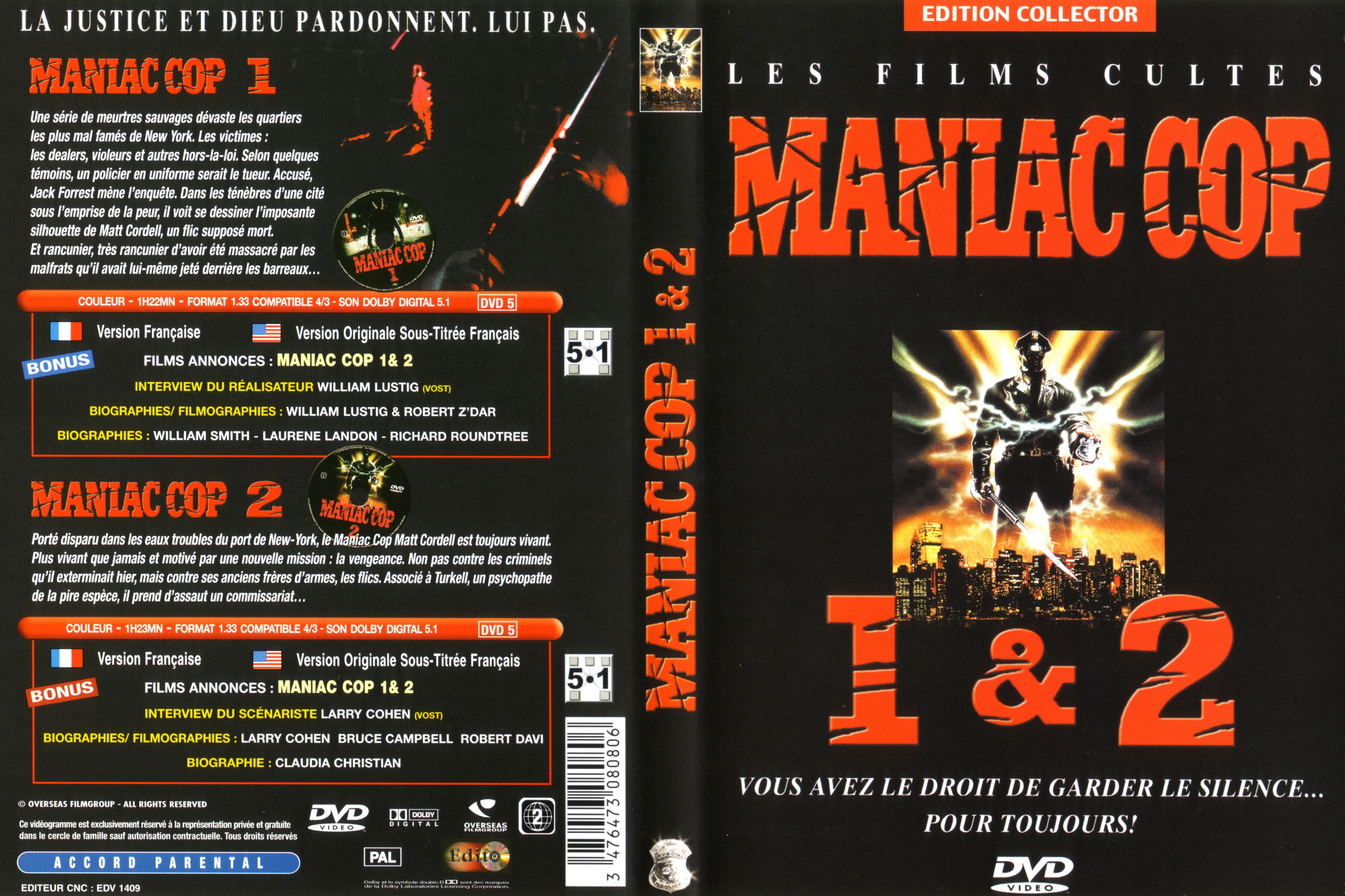 Jaquette DVD Maniac cop 1 et 2