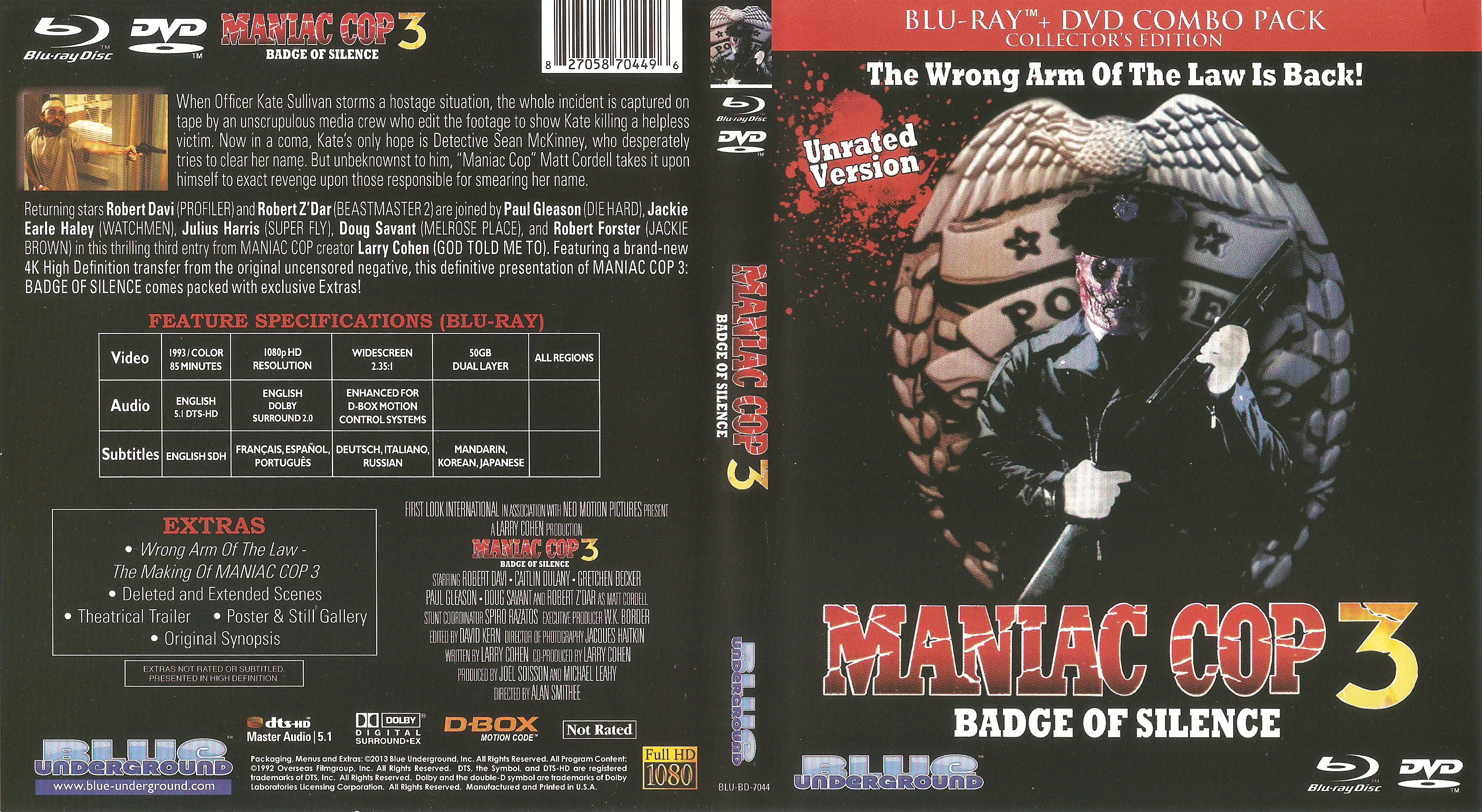 Jaquette DVD Maniac cop 3 Zone 1 (BLU-RAY)