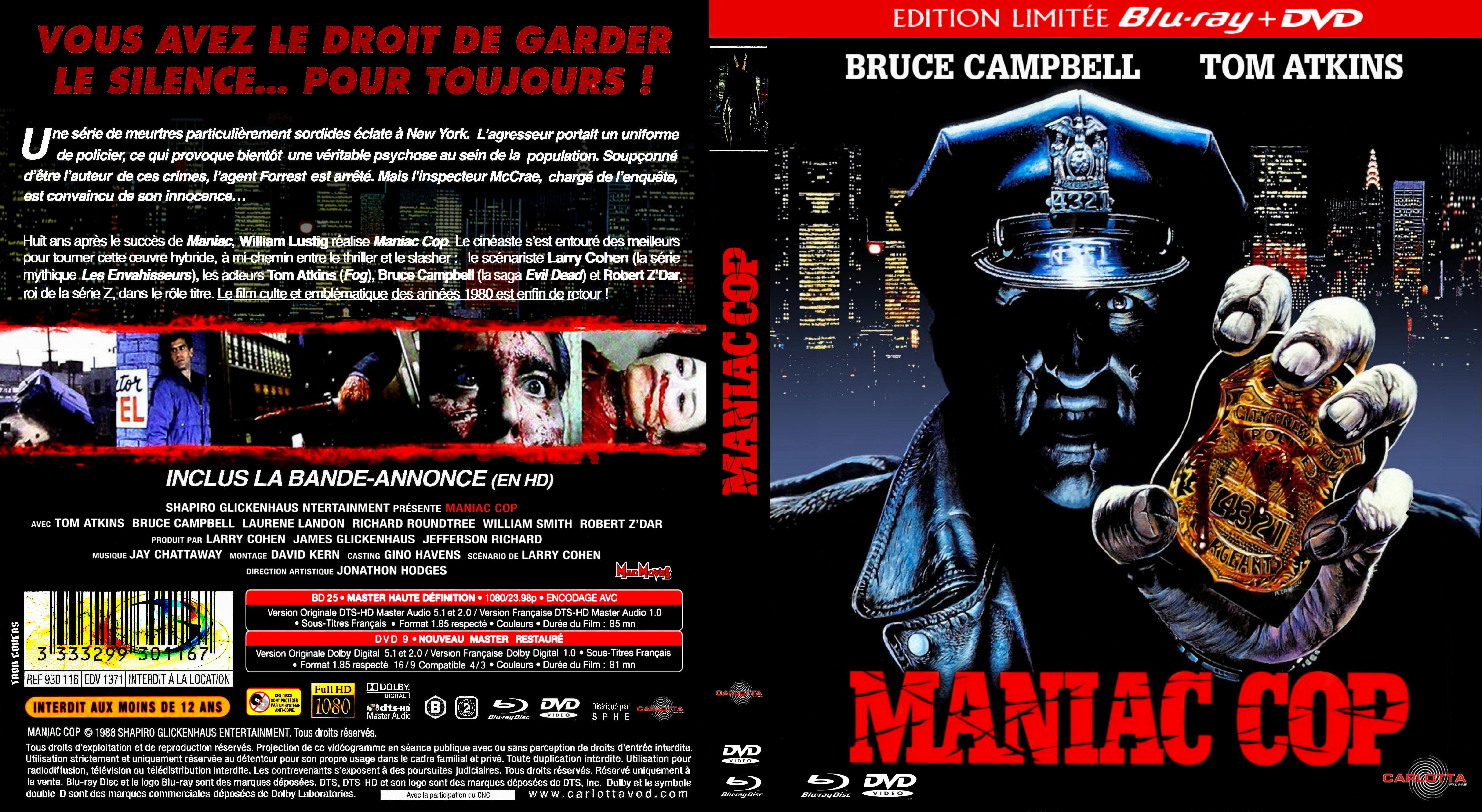 Jaquette DVD Maniac cop custom (BLU-RAY)