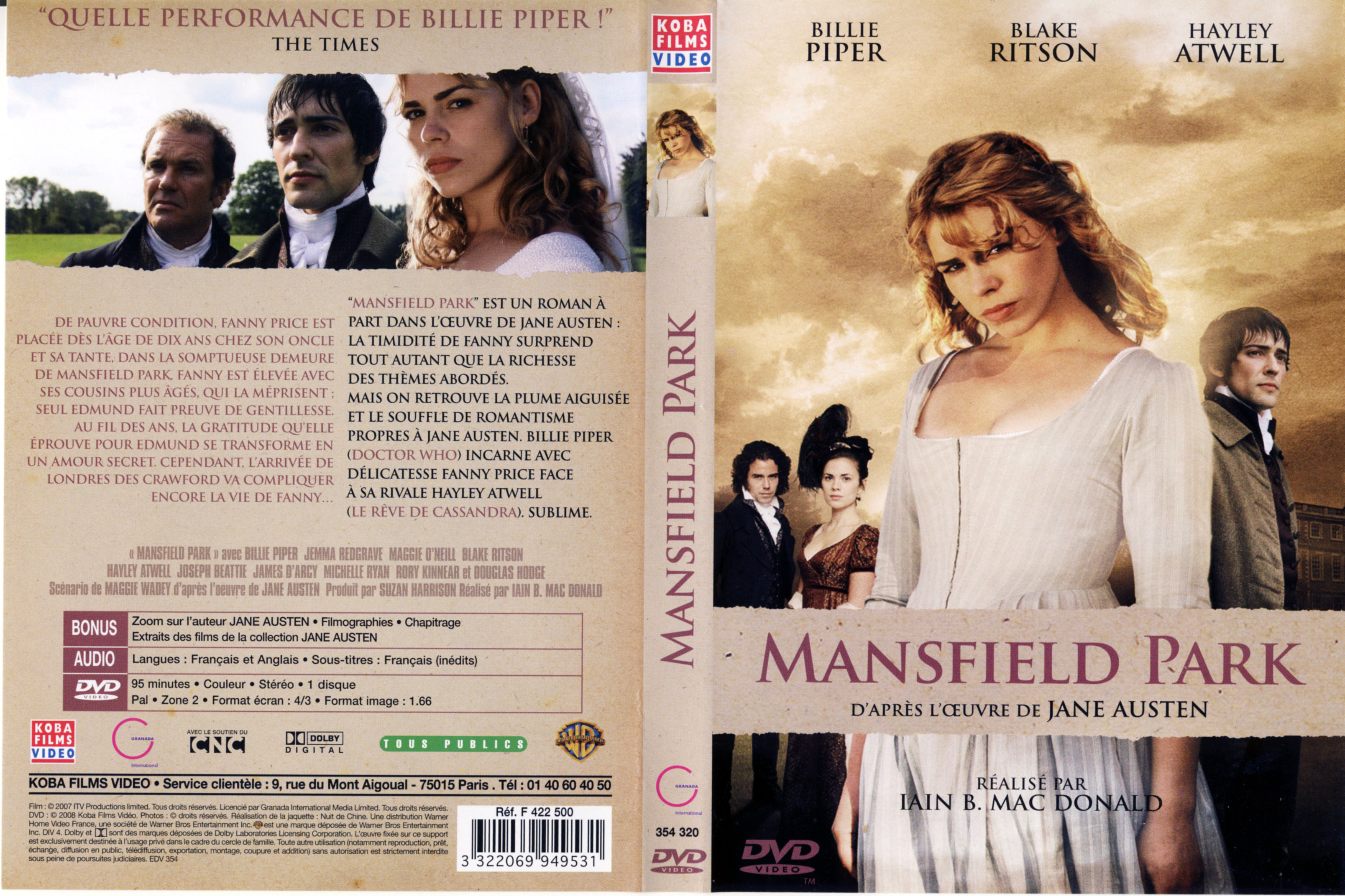 Jaquette DVD Mansfield park