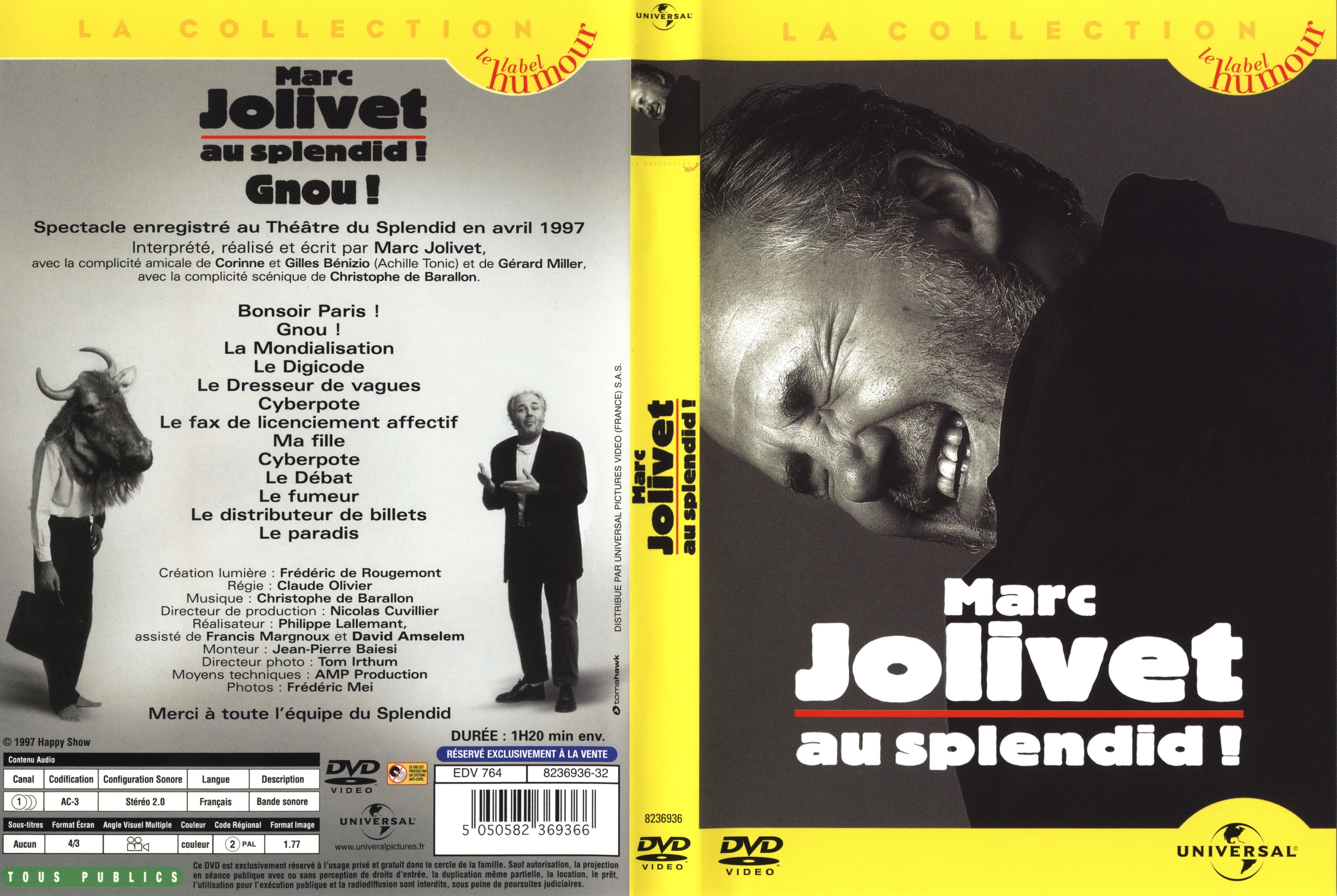 Jaquette DVD Marc Jolivet au splendid