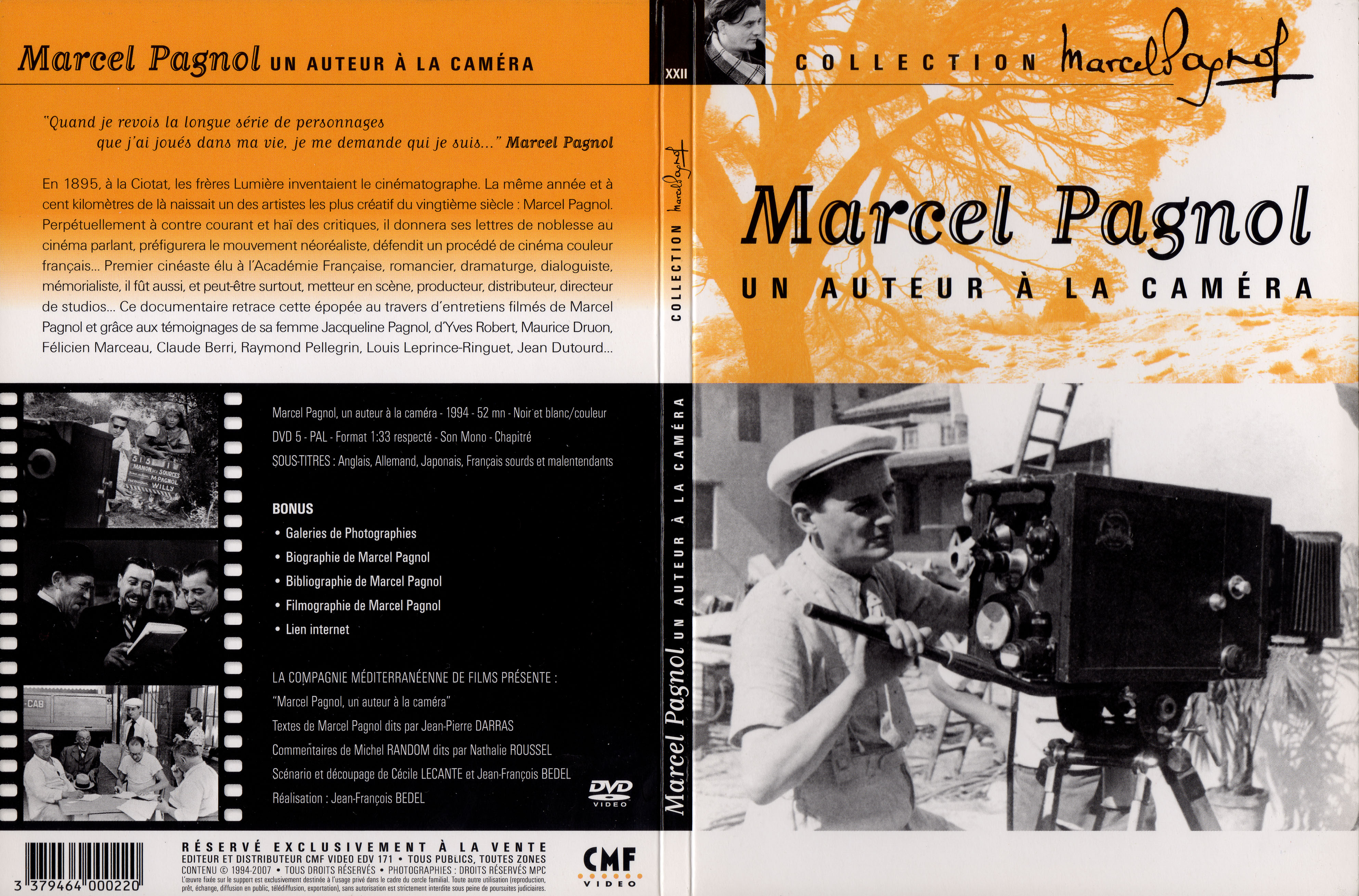 Jaquette DVD Marcel Pagnol - Un auteur  la camera