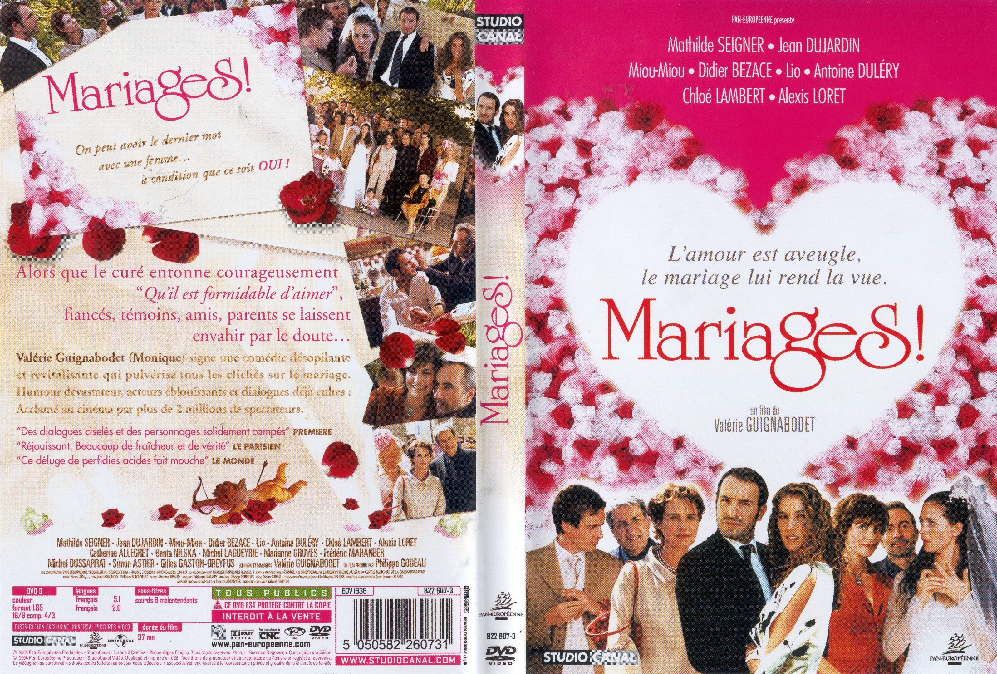 Jaquette DVD Mariages