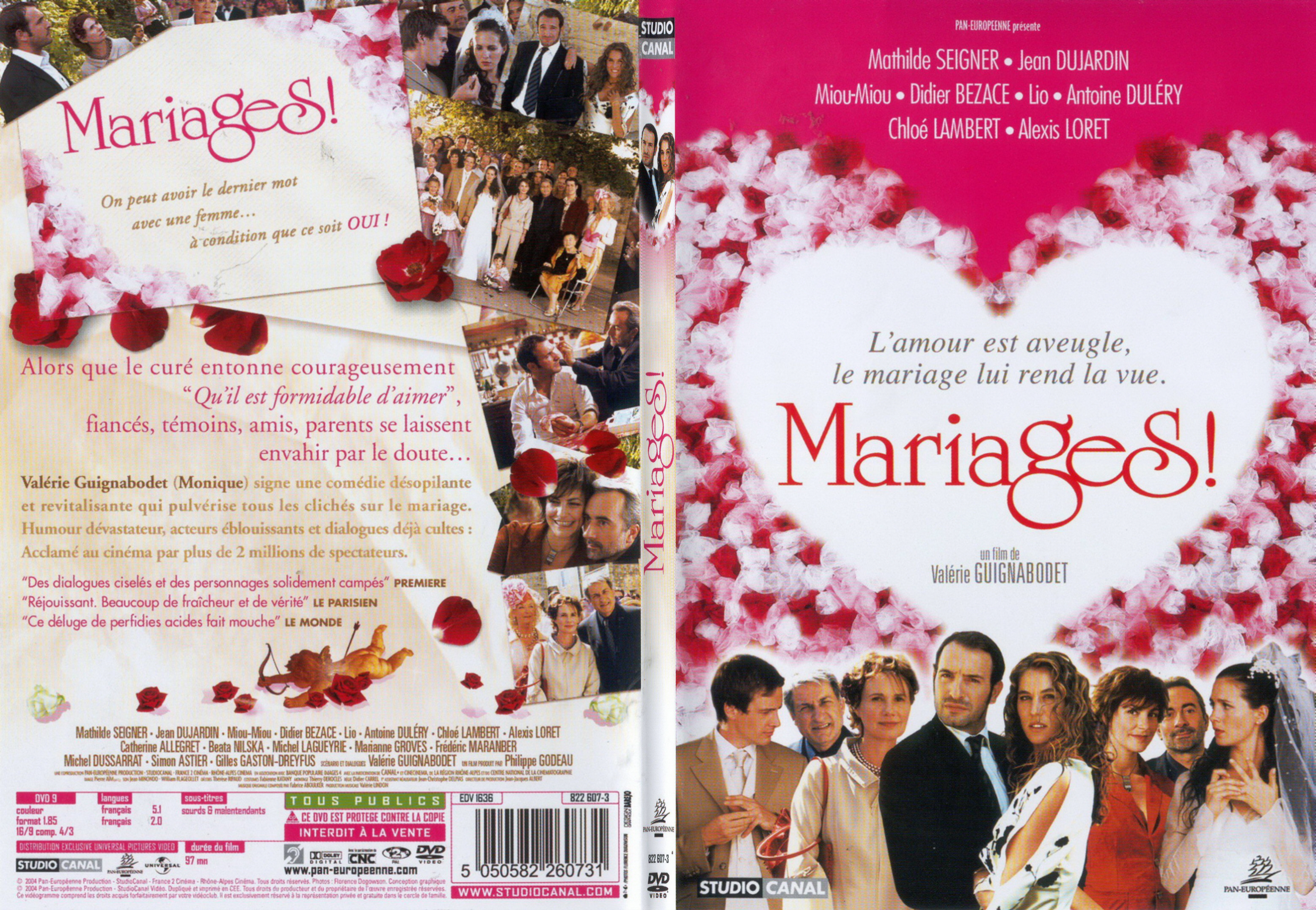 Jaquette DVD Mariages - SLIM