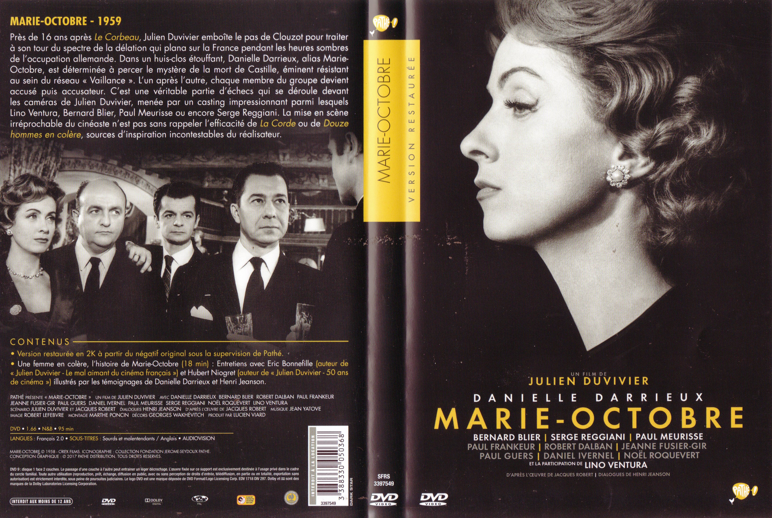 Jaquette DVD Marie-Octobre v3