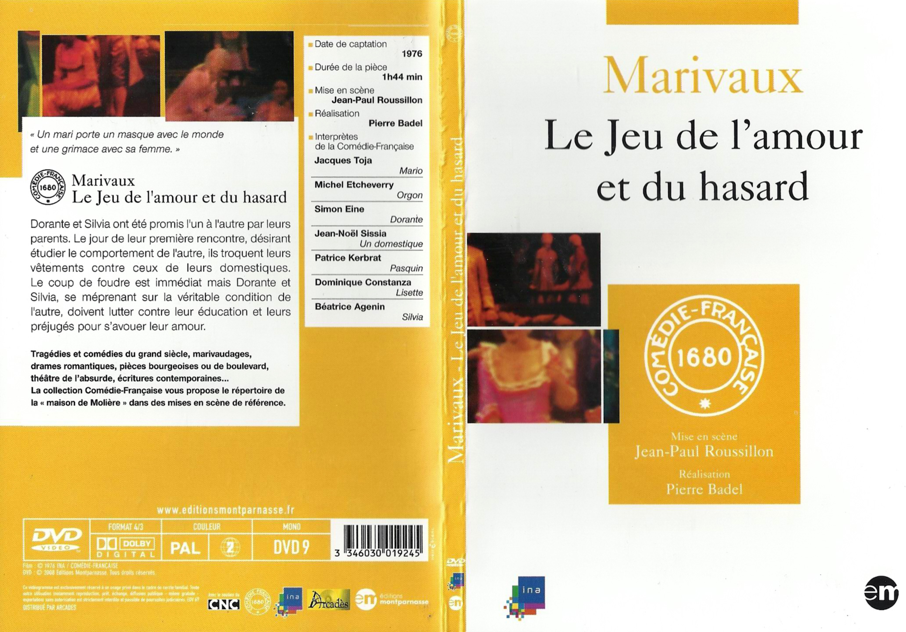 Jaquette DVD Marivaux - Le jeu de l