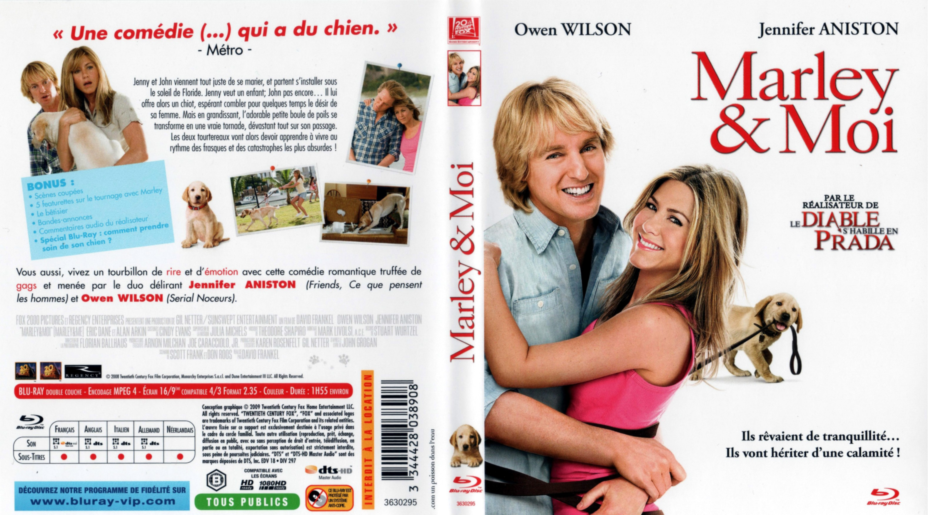 Jaquette DVD Marley et moi (BLU-RAY)