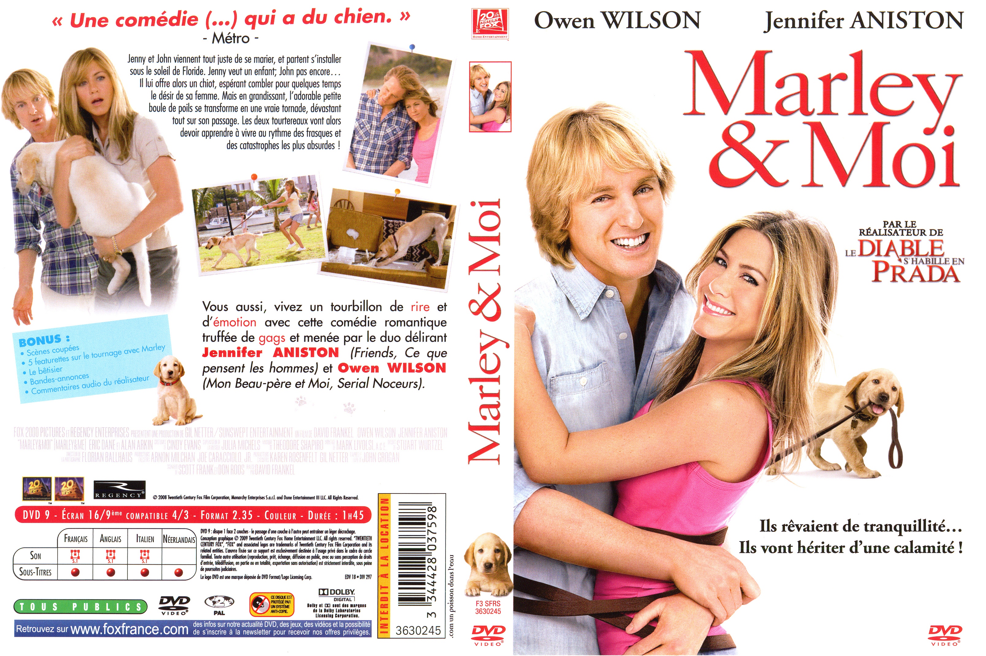 Jaquette DVD Marley et moi v2