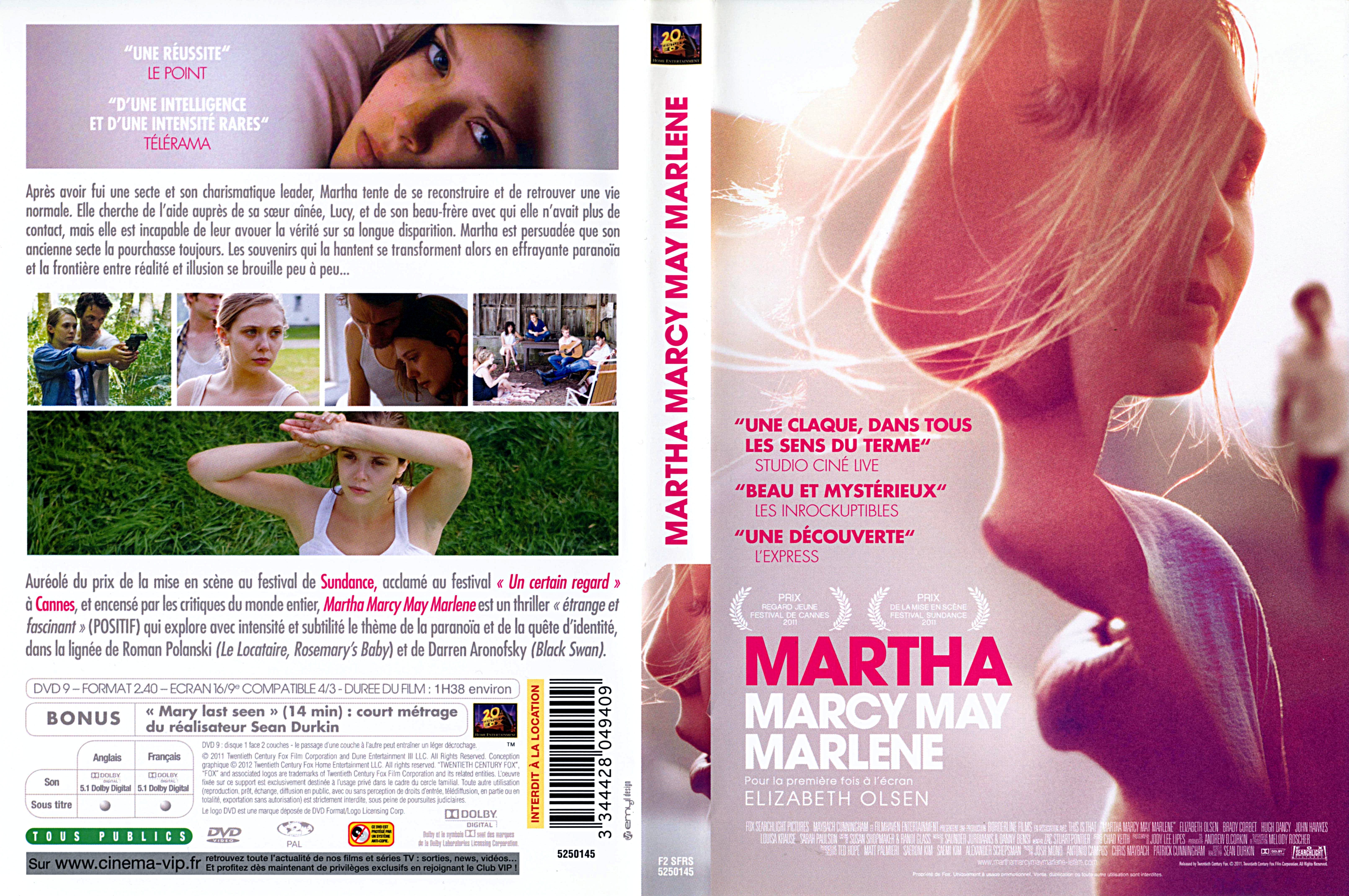 Jaquette DVD Martha Marcy May Marlene