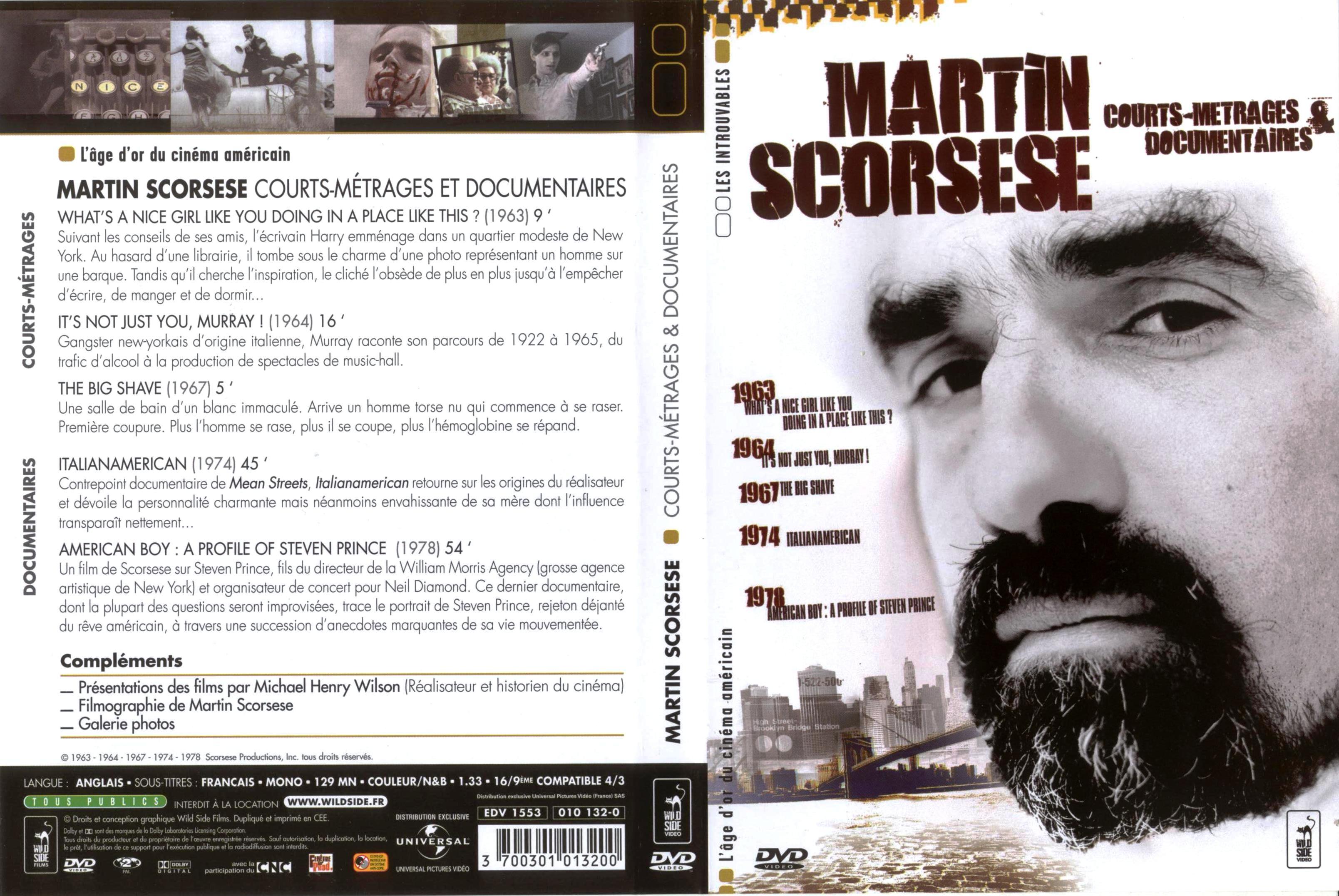 Jaquette DVD Martin Scorsese - Courts-mtrages et documentaires