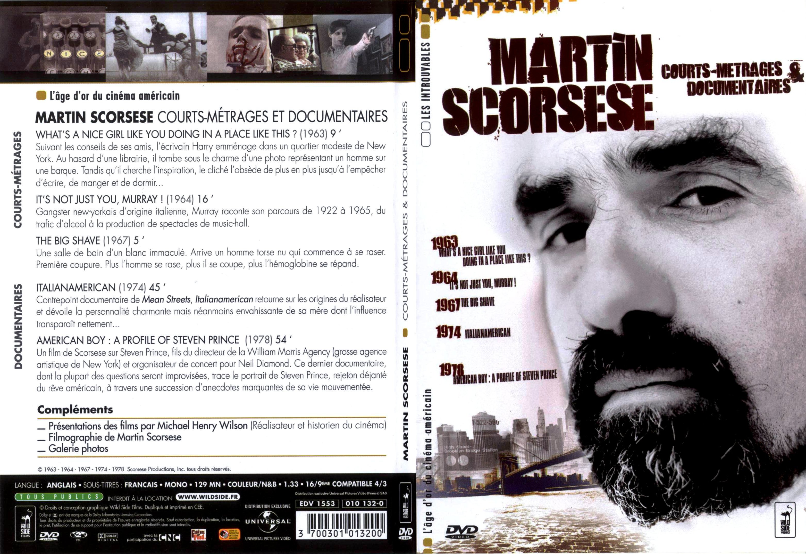 Jaquette DVD Martin Scorsese - Courts-mtrages et documentaires - SLIM