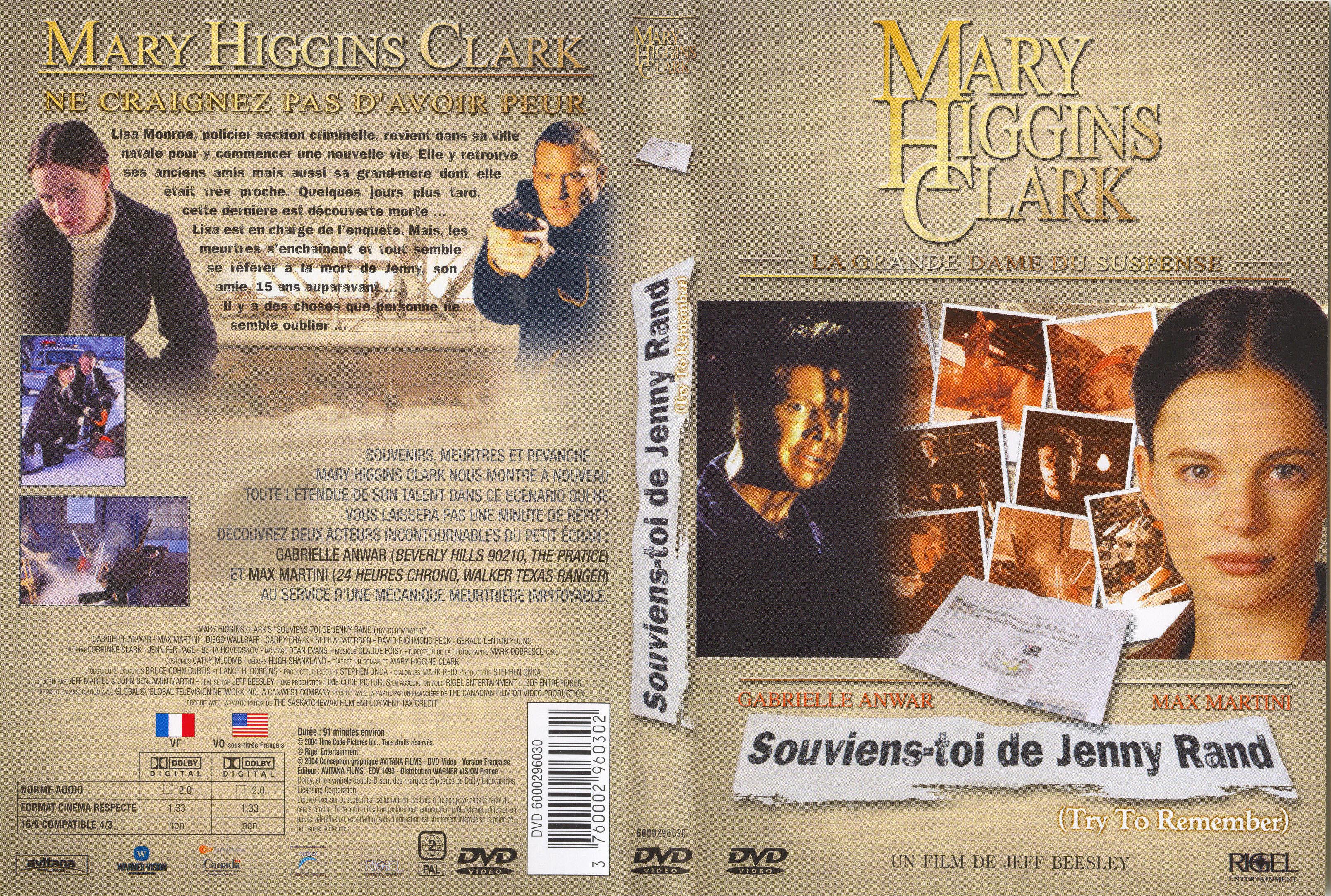 Jaquette DVD de Mary Higgins Clark vol 15 - Souviens toi de Jenny Rand v2 - Cinéma ...